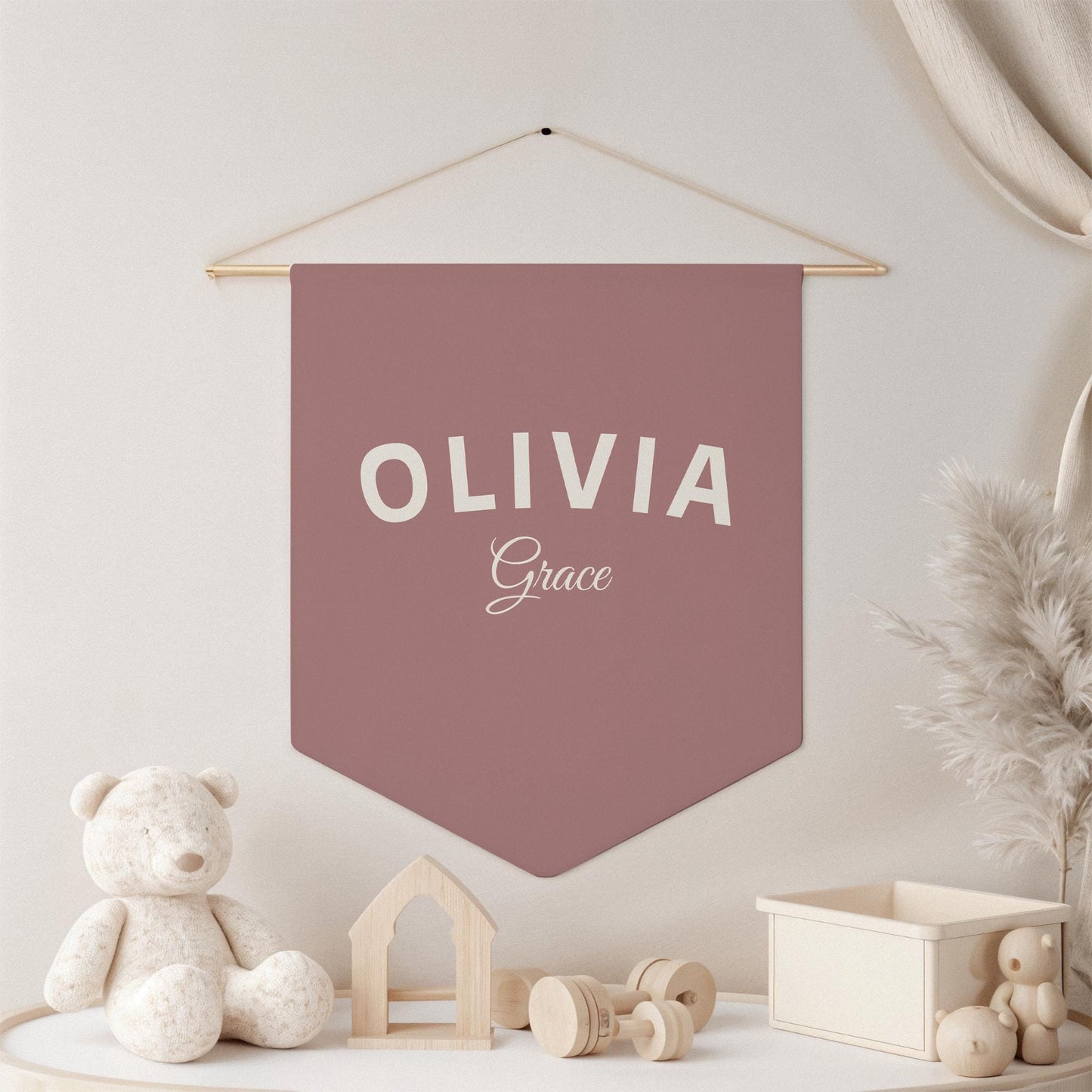 Custom Name Pennant Custom Pennant Personalized Name Wall Banner Kids Nursery Decor Baby Room Decor Baby Girl Pennant Custom Name Flag
