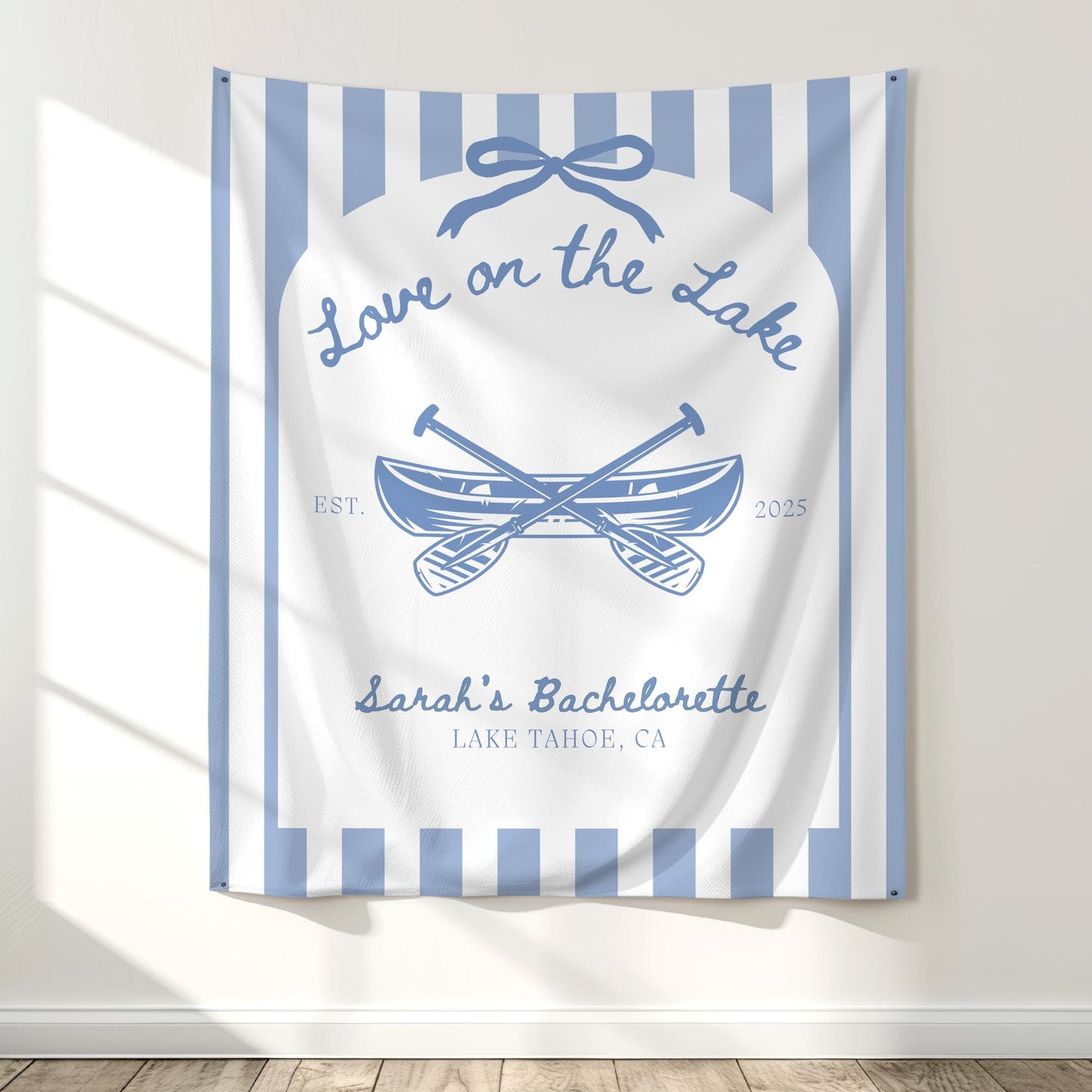 Love On The Lake Bachelorette Tapestry Decor Personalized Lake Bach Party Banner Lakeside Camping Bachelorette Weekend Backdrop Custom Sign