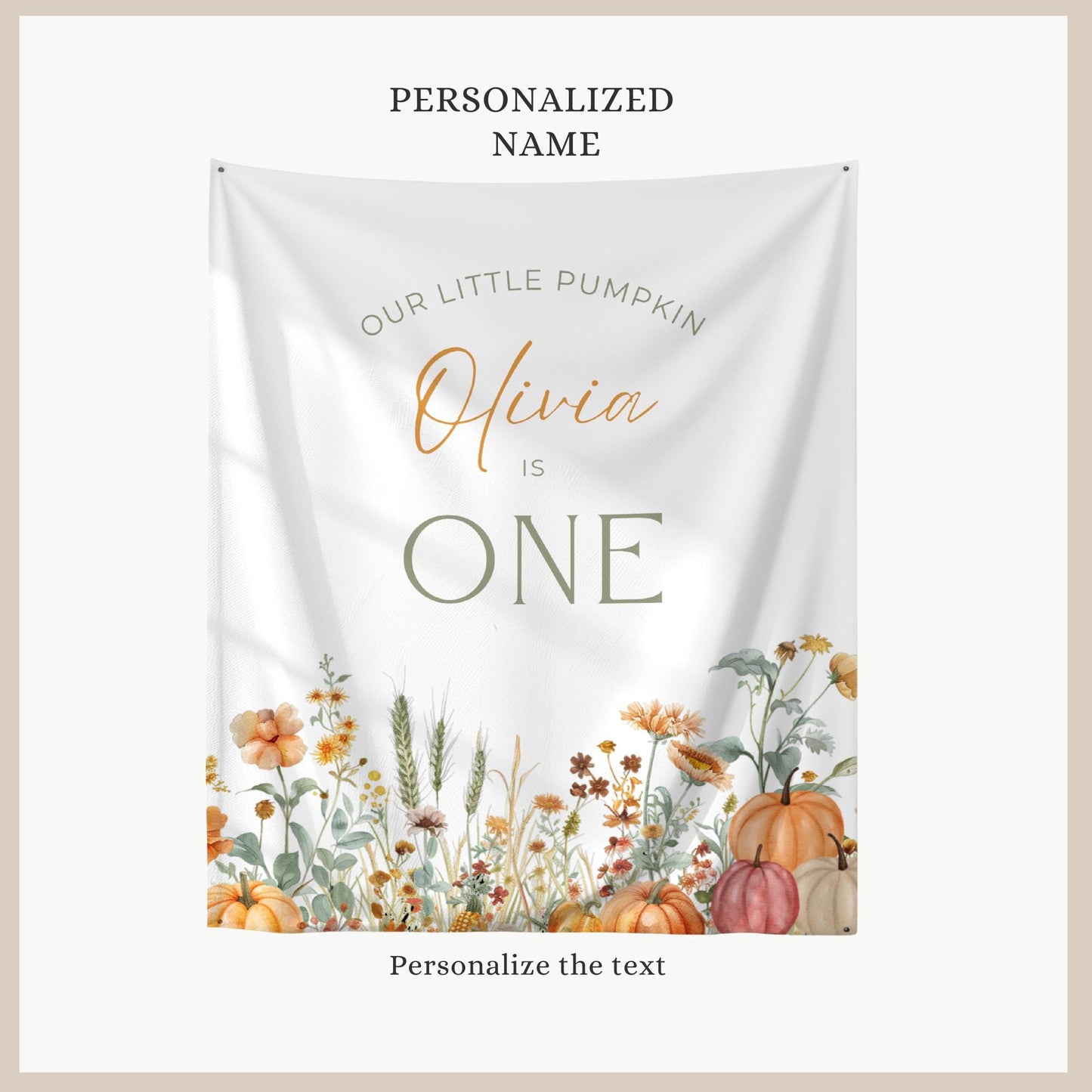 Little Pumpkin is One Birthday Sign, Adorable Fall Decor, Customizable First Birthday Banner, Pumpkin Party Fun