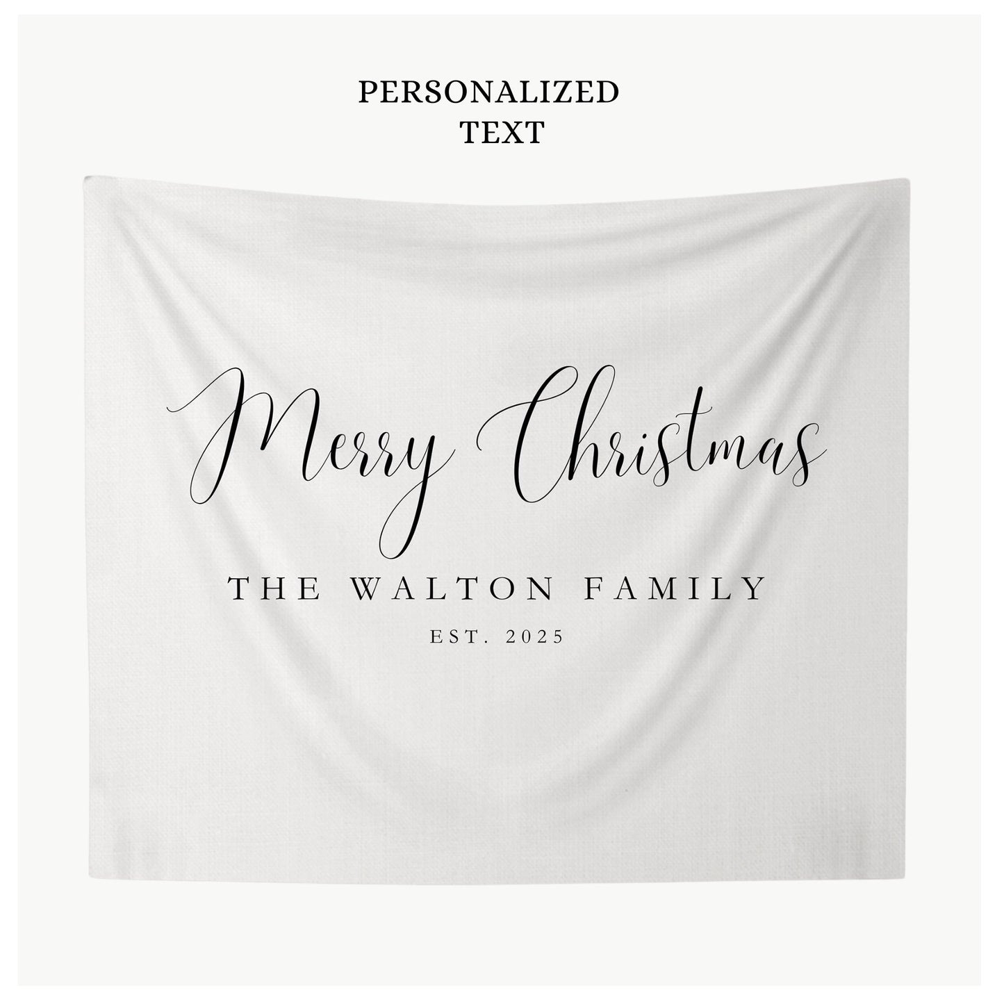 Personalized Family Christmas Sign Last Name Sign Family First Christmas Wall Hanging Merry Christmas Sign Custom Holiday Banner
