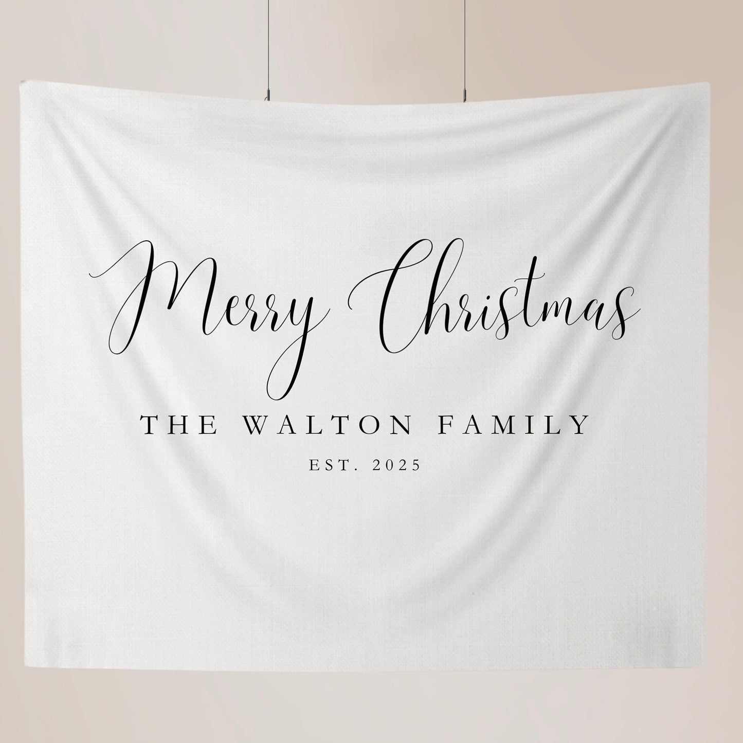 Personalized Family Christmas Sign Last Name Sign Family First Christmas Wall Hanging Merry Christmas Sign Custom Holiday Banner