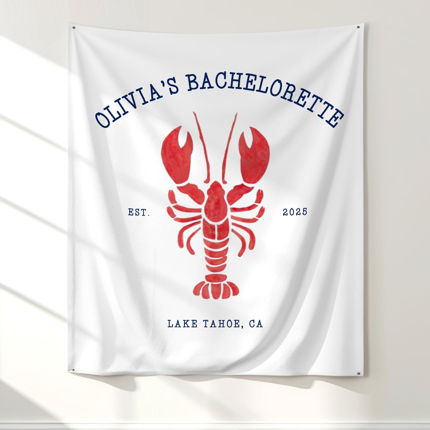 Lobster Theme Bachelorette Banner Custom Coastal Theme Bachelorette Decor East Coast Bridal Shower Photo Backdrop Cape Cod Bachelorette Sig
