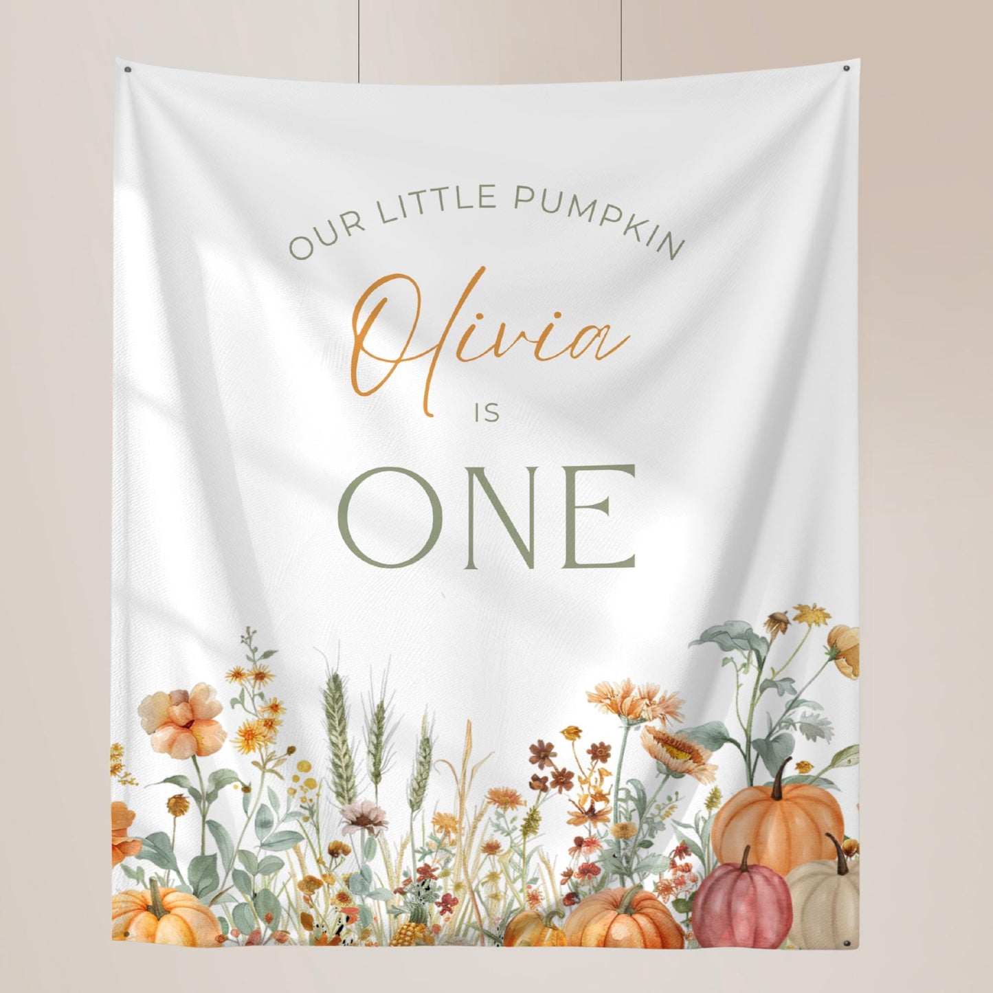 Little Pumpkin Birthday Sign, First Birthday Party Decor, Custom Fall Banner, Adorable Pumpkin Celebration