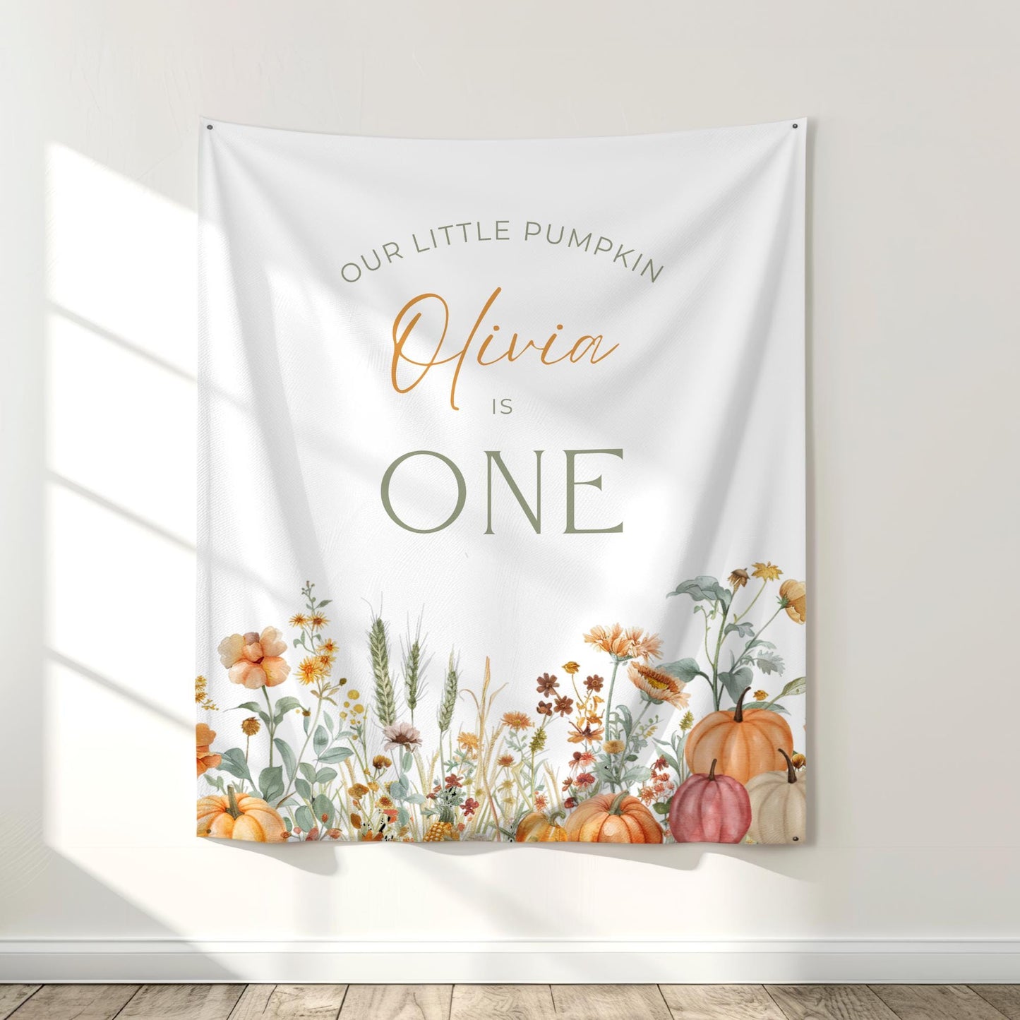 Little Pumpkin Birthday Sign, First Birthday Decor, Custom Fall Party Banner, Cute Pumpkin Theme Celebration