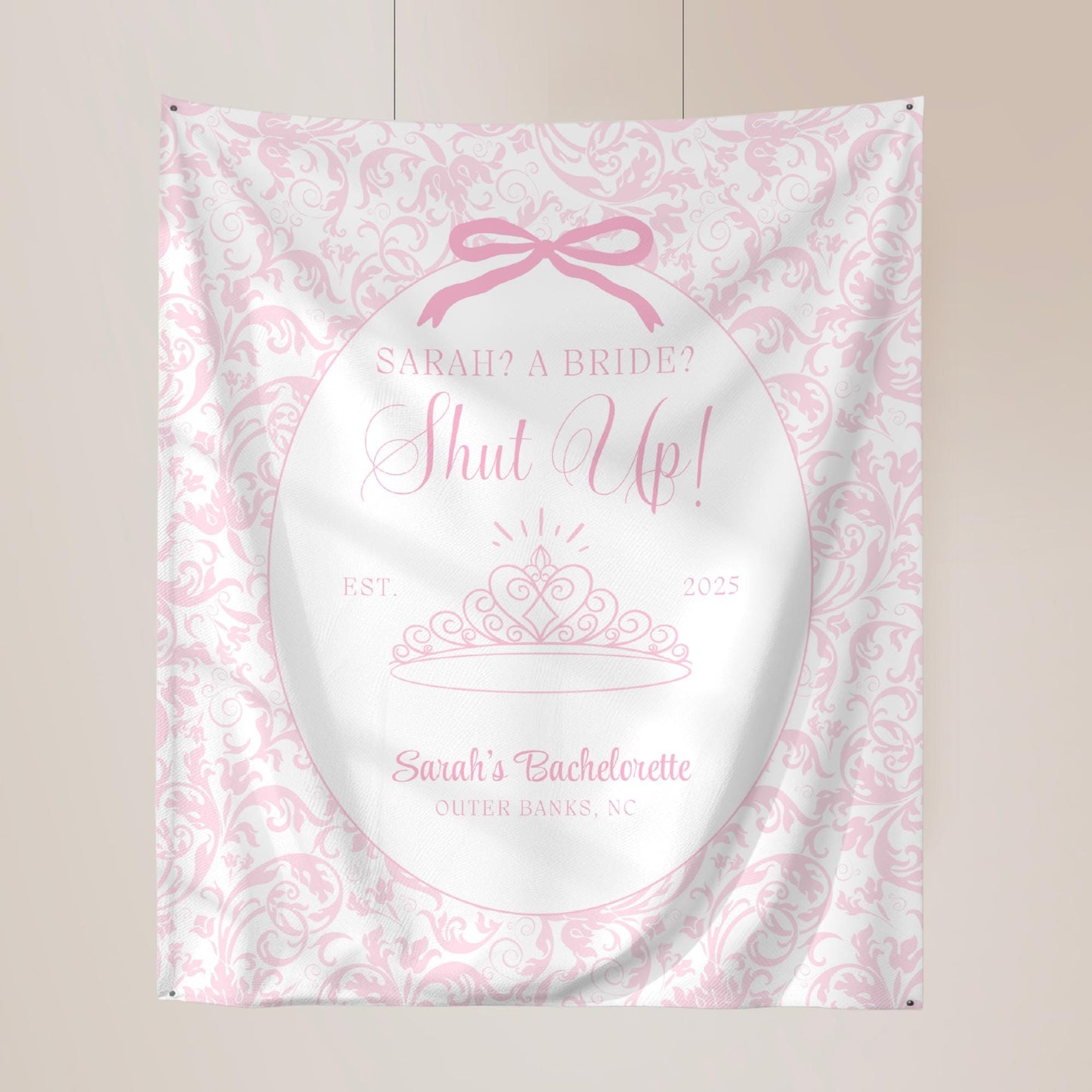 Me? A Bride? Shut Up! Banner Princess Themed Bachelorette Party Supplies Diaries Decor Princess Bridal shower Backdrop Tapestry decor Hen