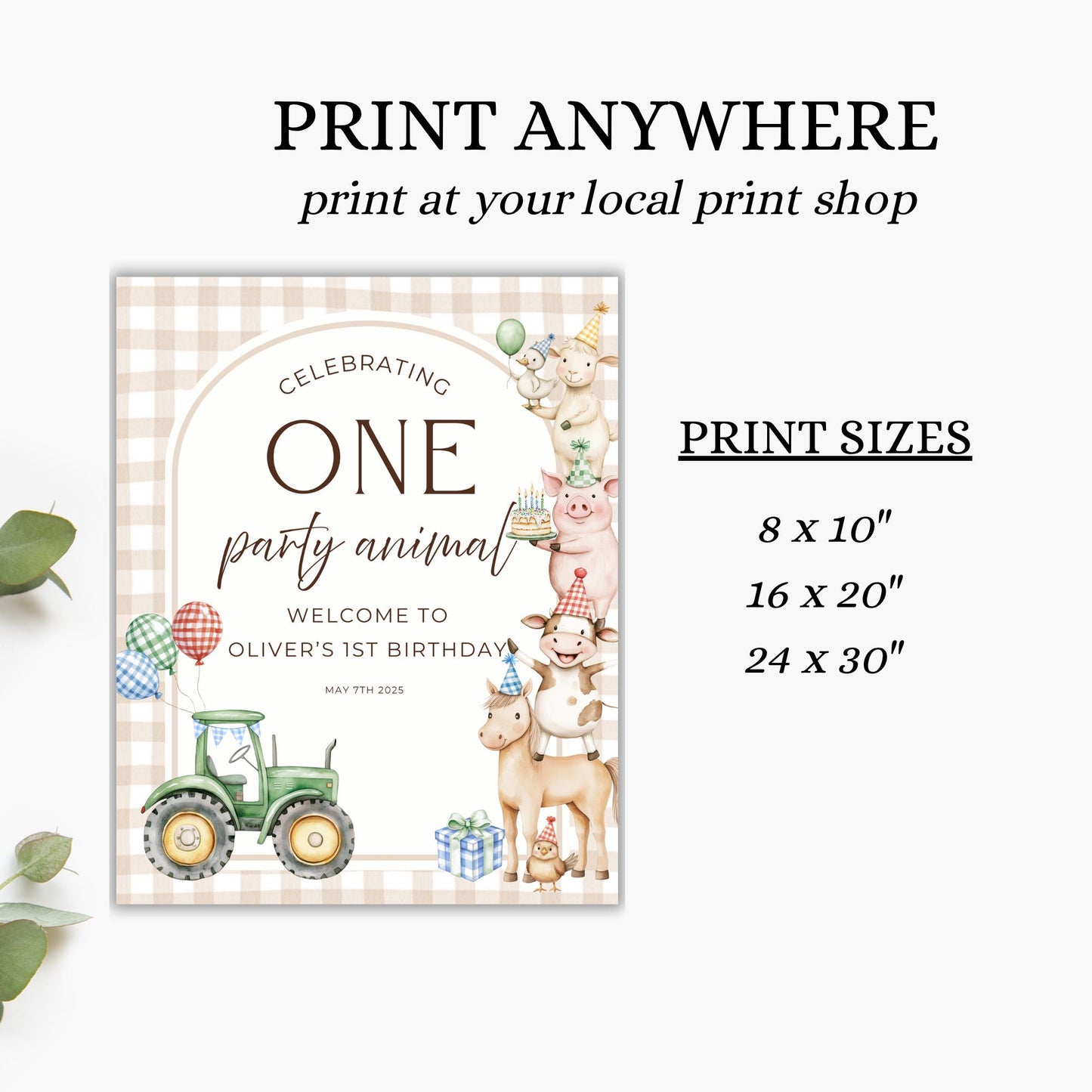 Farm Animal Birthday Welcome Sign Editable First Birthday Party Animals Decor Printable Farm Sign Template Barnyard 1st Birthday Sign