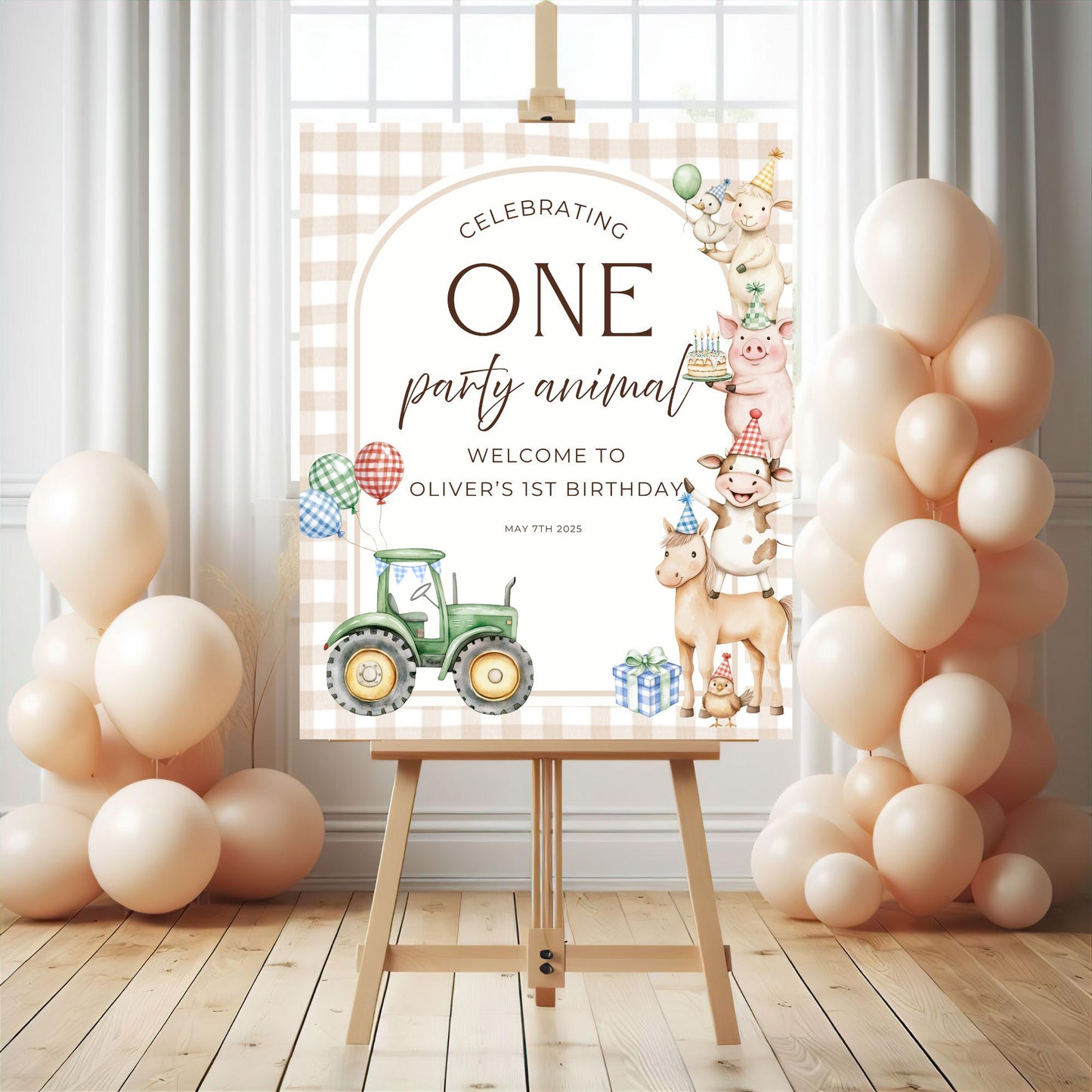 Farm Animal Birthday Welcome Sign Editable First Birthday Party Animals Decor Printable Farm Sign Template Barnyard 1st Birthday Sign