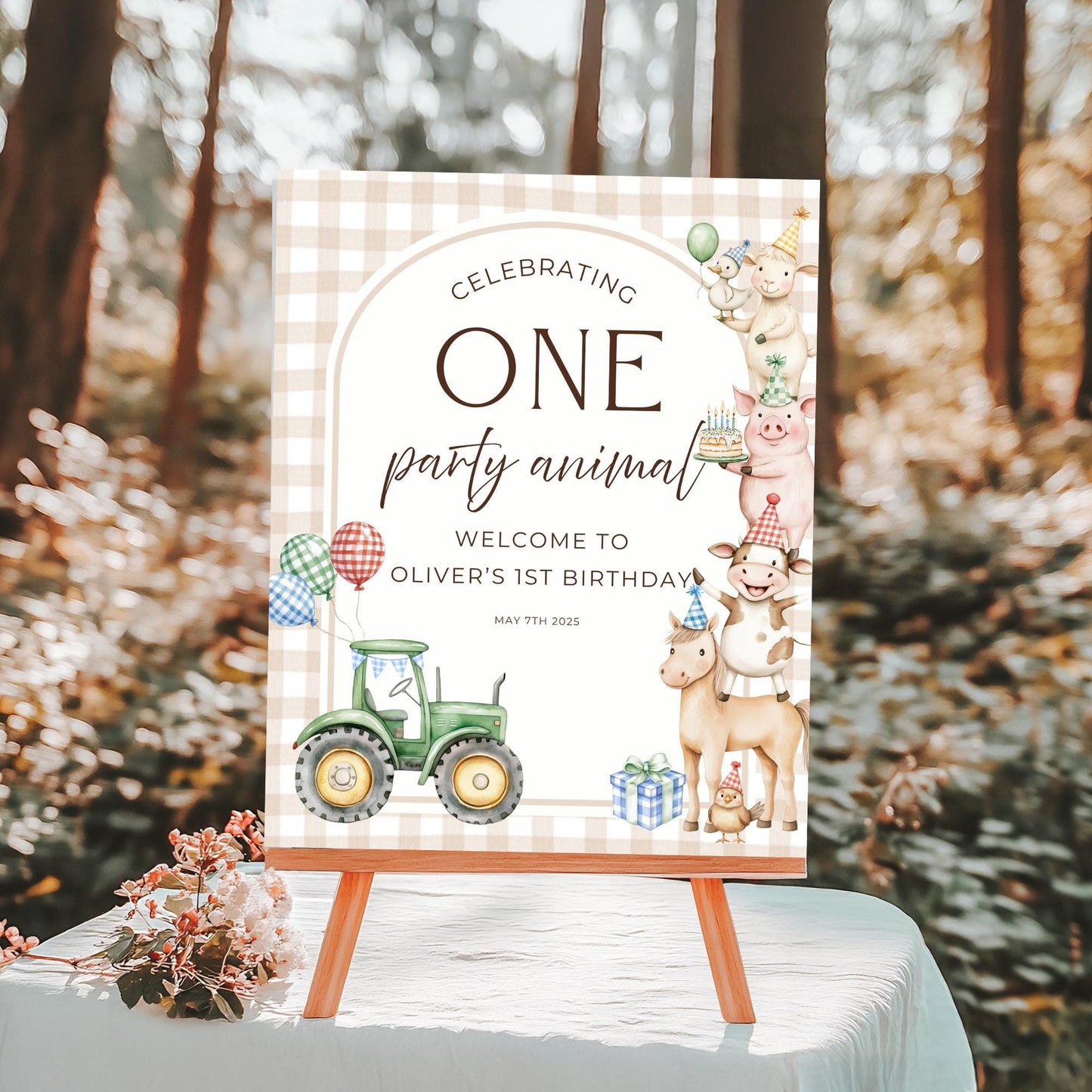 Farm Animal Birthday Welcome Sign Editable First Birthday Party Animals Decor Printable Farm Sign Template Barnyard 1st Birthday Sign
