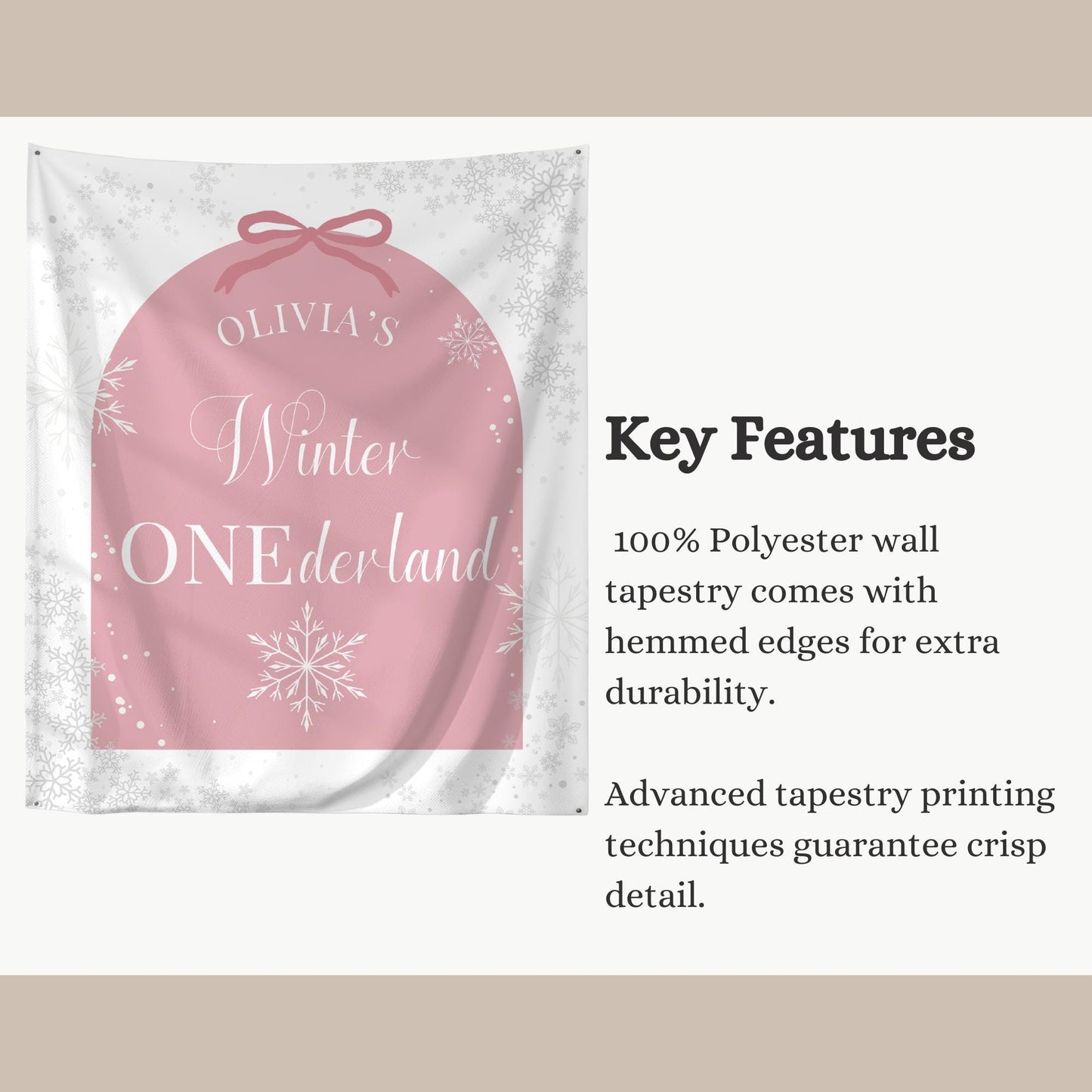 Winter Onederland Birthday Banner Winter Wonderland 1st Birthday Decor Snowflake First Birthday Welcome Sign Christmas Birthday Tapestry