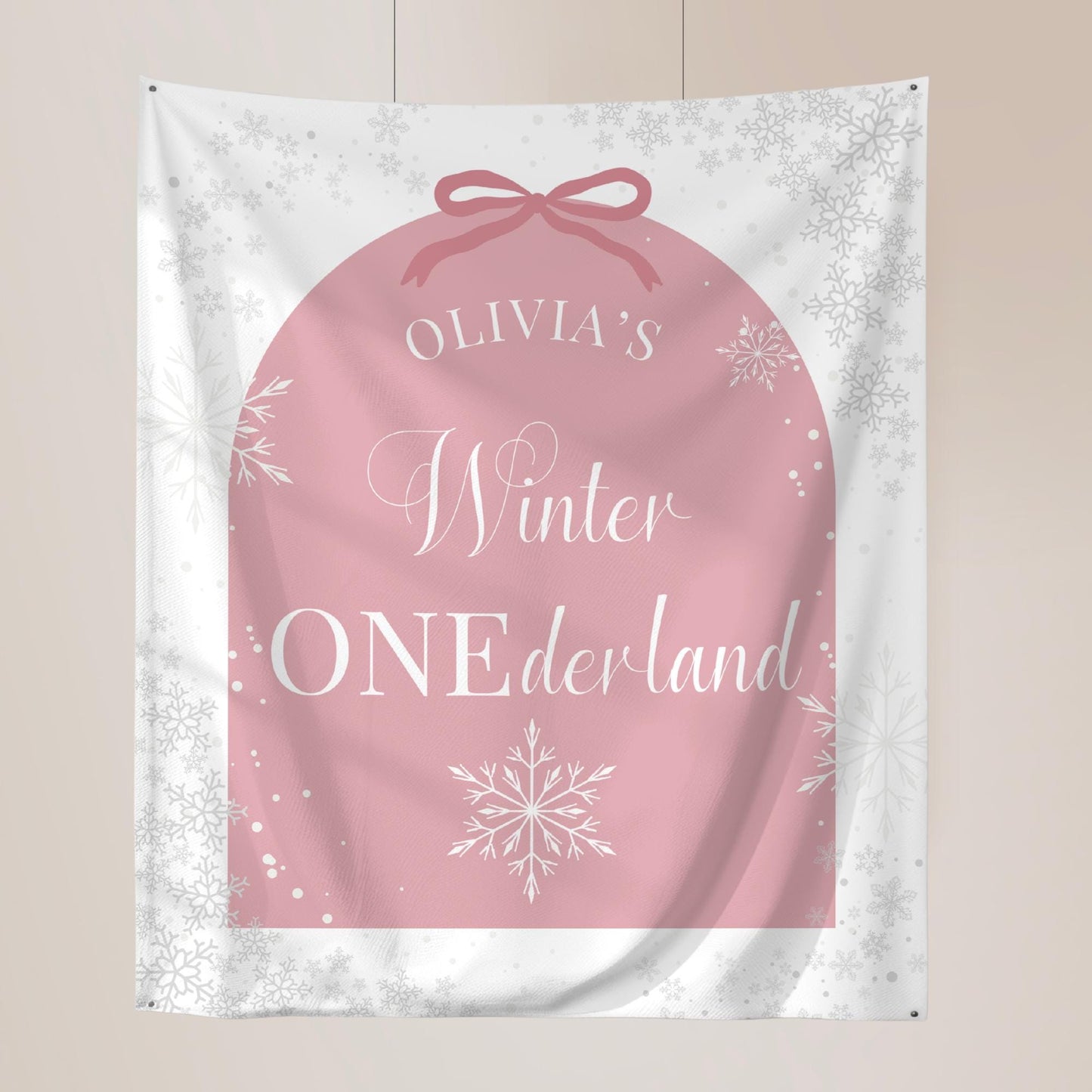 Winter Onederland Birthday Banner Winter Wonderland 1st Birthday Decor Snowflake First Birthday Welcome Sign Christmas Birthday Tapestry