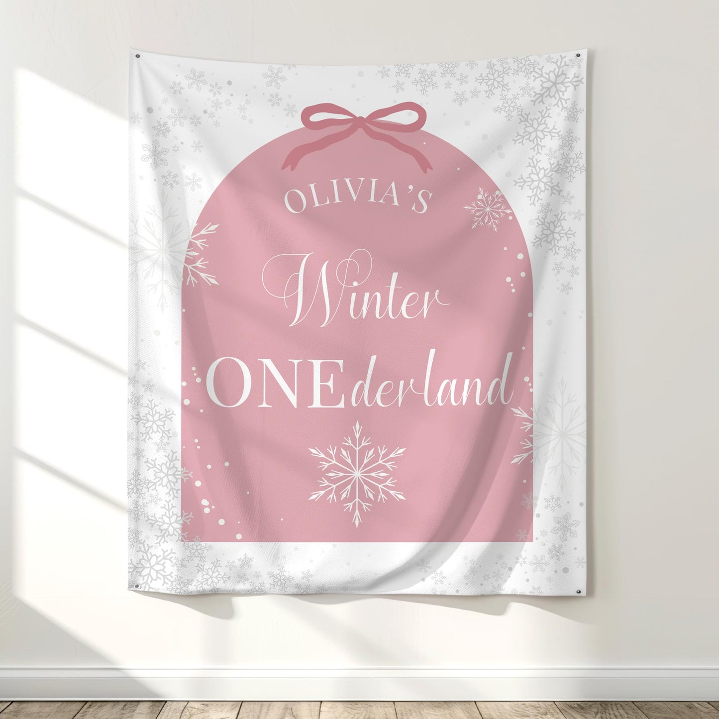 Winter Onederland Birthday Banner Winter Wonderland 1st Birthday Decor Snowflake First Birthday Welcome Sign Christmas Birthday Tapestry