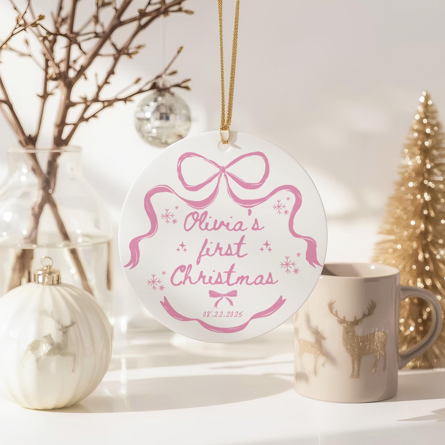 Baby Girl First Christmas Ornament, Unique Personalized Baby Gift, Custom Keepsake for Christmas, Special Holiday Decor