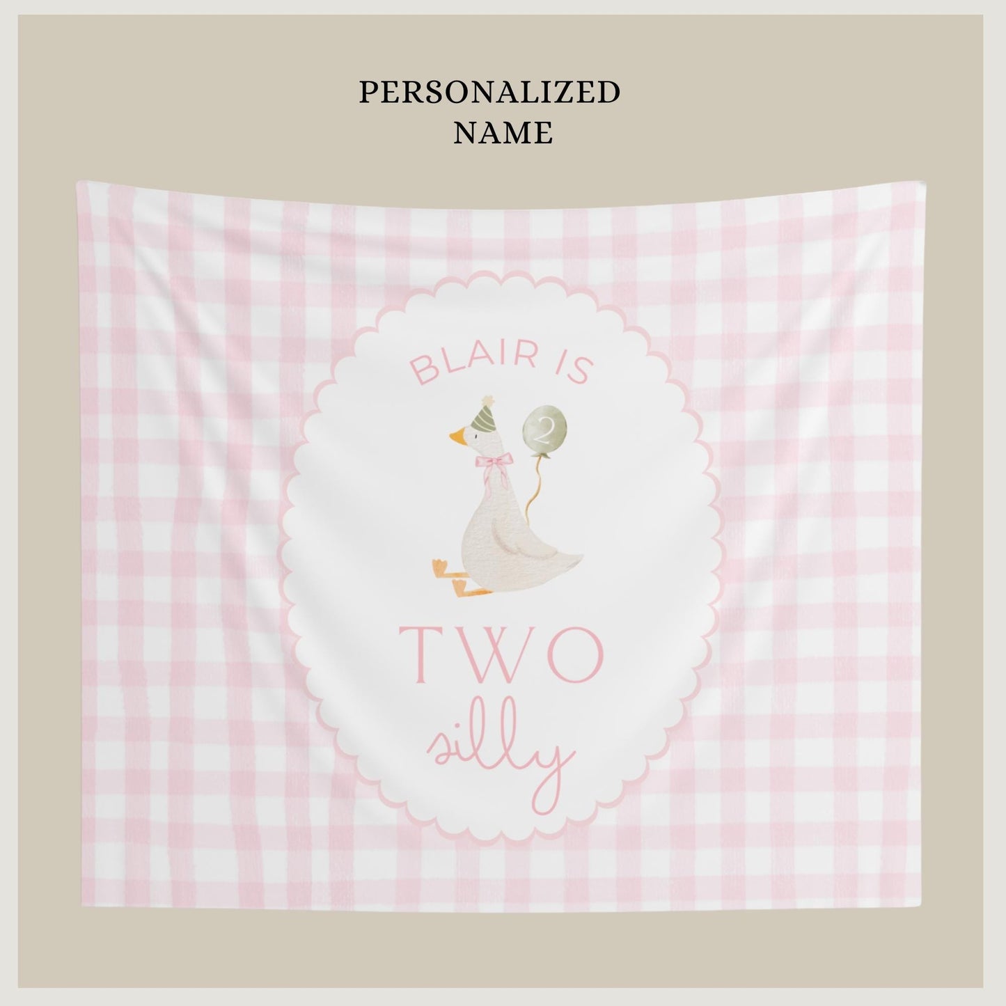 Two Silly Goose Birthday Personalized Banner 2nd Birthday Silly Goose Party Decor Photo Backdrop Goose Custom Banner Second Birthday Ideas