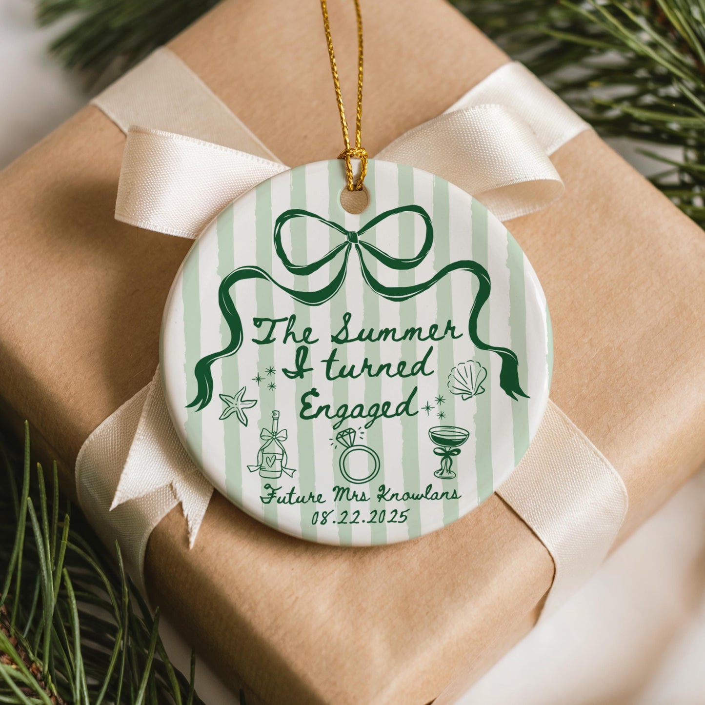 engaged christmas, the summer i turned, future mr and mrs, engagement ornament, custom engagement, name ornament, engagement gift, funny couple gift, best friend gift, bride to be, ceramic ornament, christmas ornament, engagement party