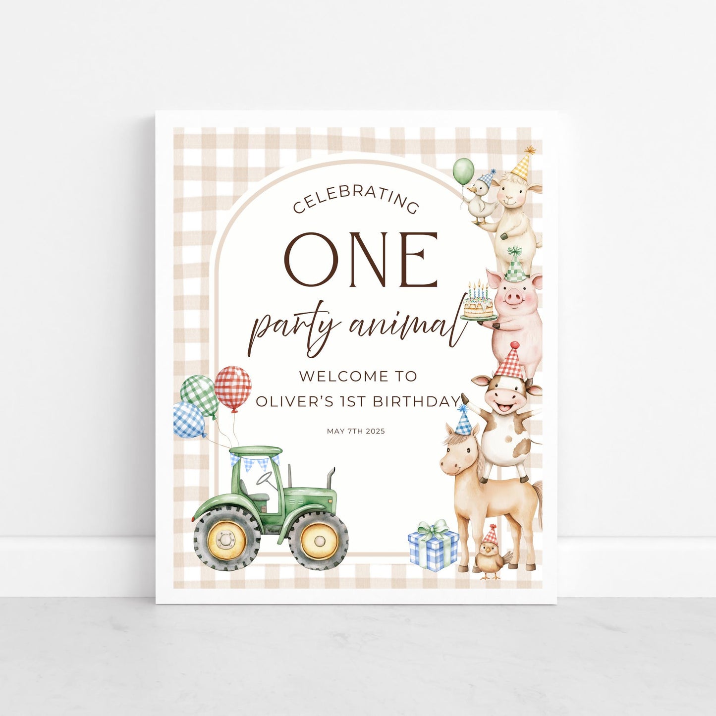 Farm Animal Birthday Welcome Sign Editable First Birthday Party Animals Decor Printable Farm Sign Template Barnyard 1st Birthday Sign