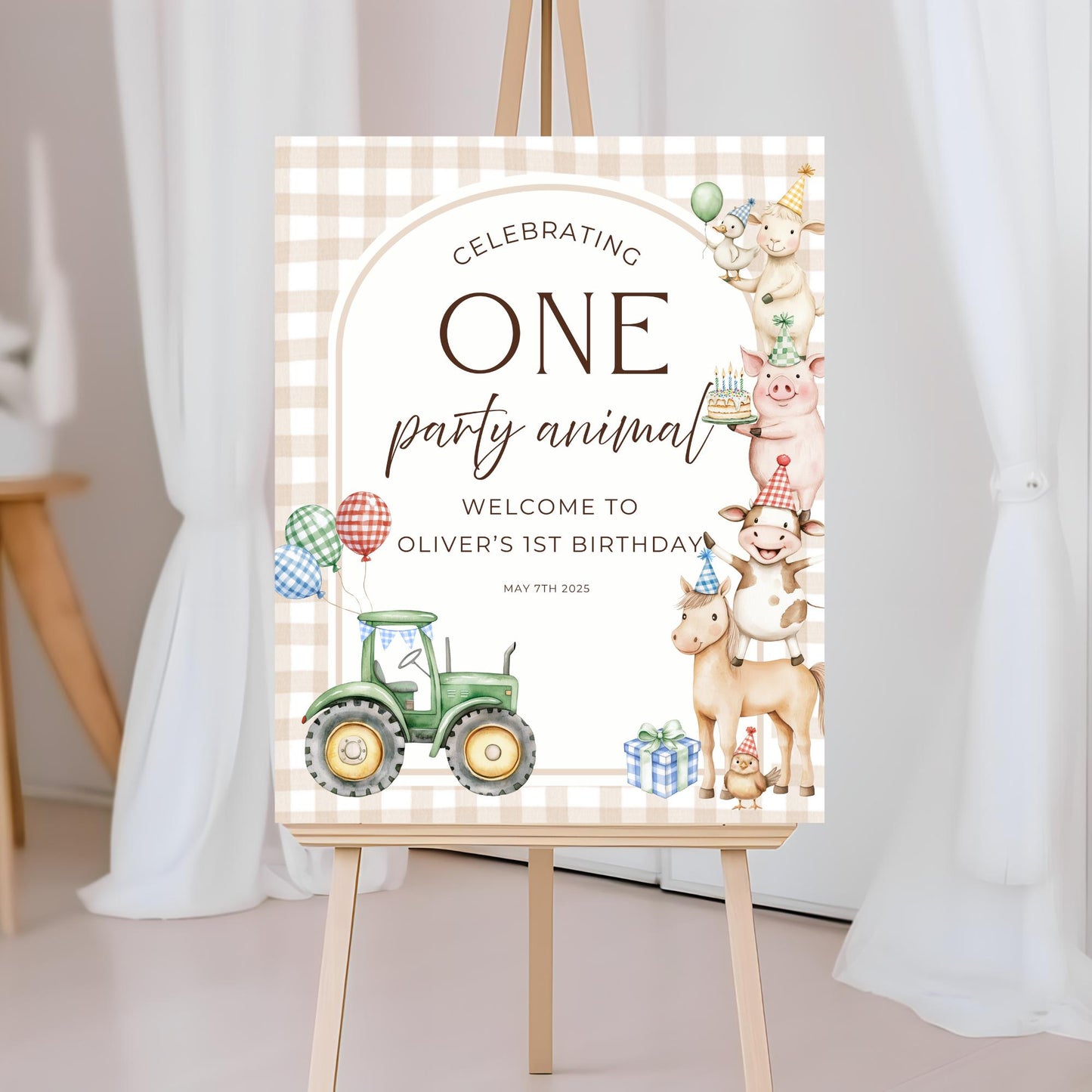 Farm Animal Birthday Welcome Sign Editable First Birthday Party Animals Decor Printable Farm Sign Template Barnyard 1st Birthday Sign