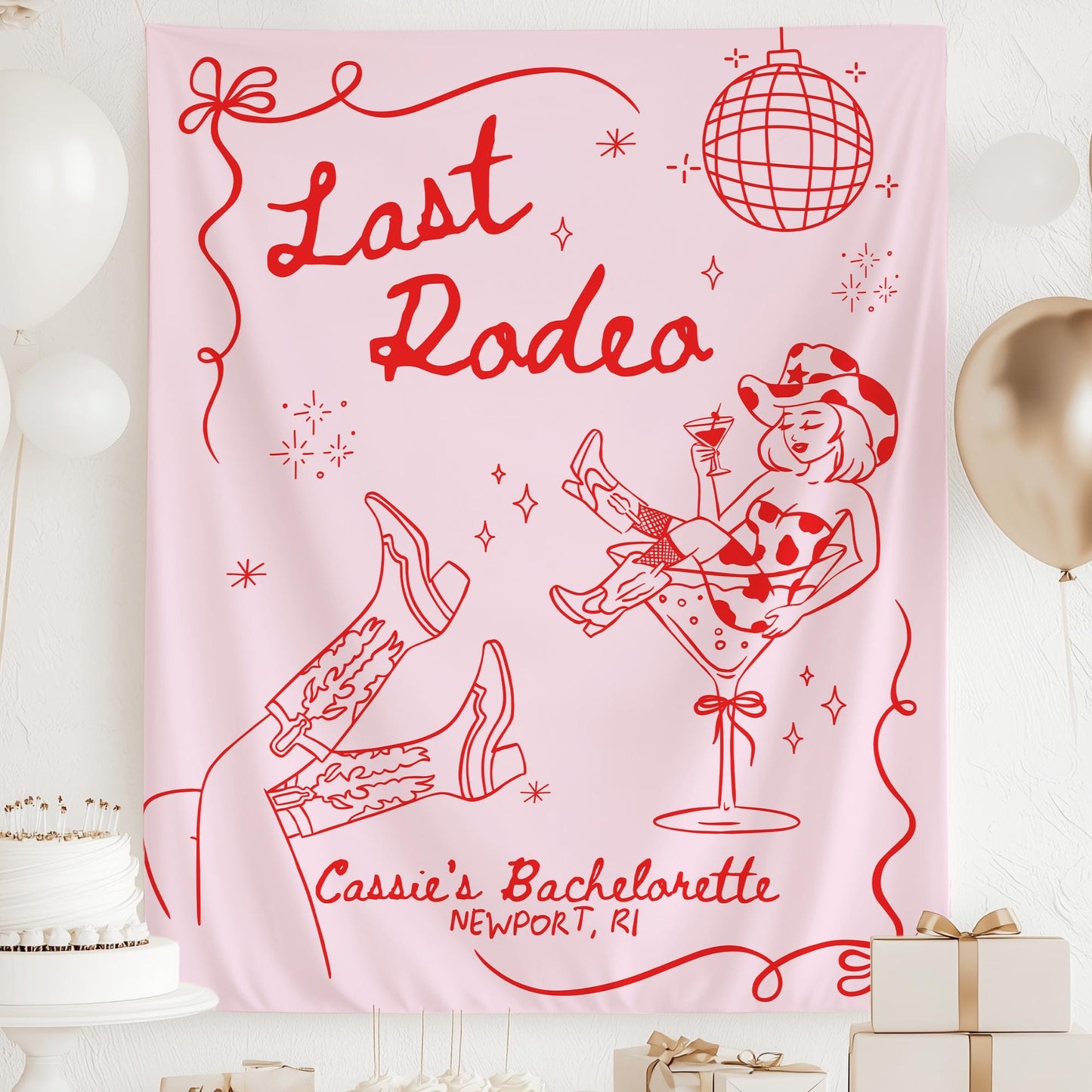 Last Rodeo Bachelorette Decorations Cowgirl Bachelorette Backdrop Nashville Bachelorette Banner Western Bachelorette Sign Disco Cowgirl