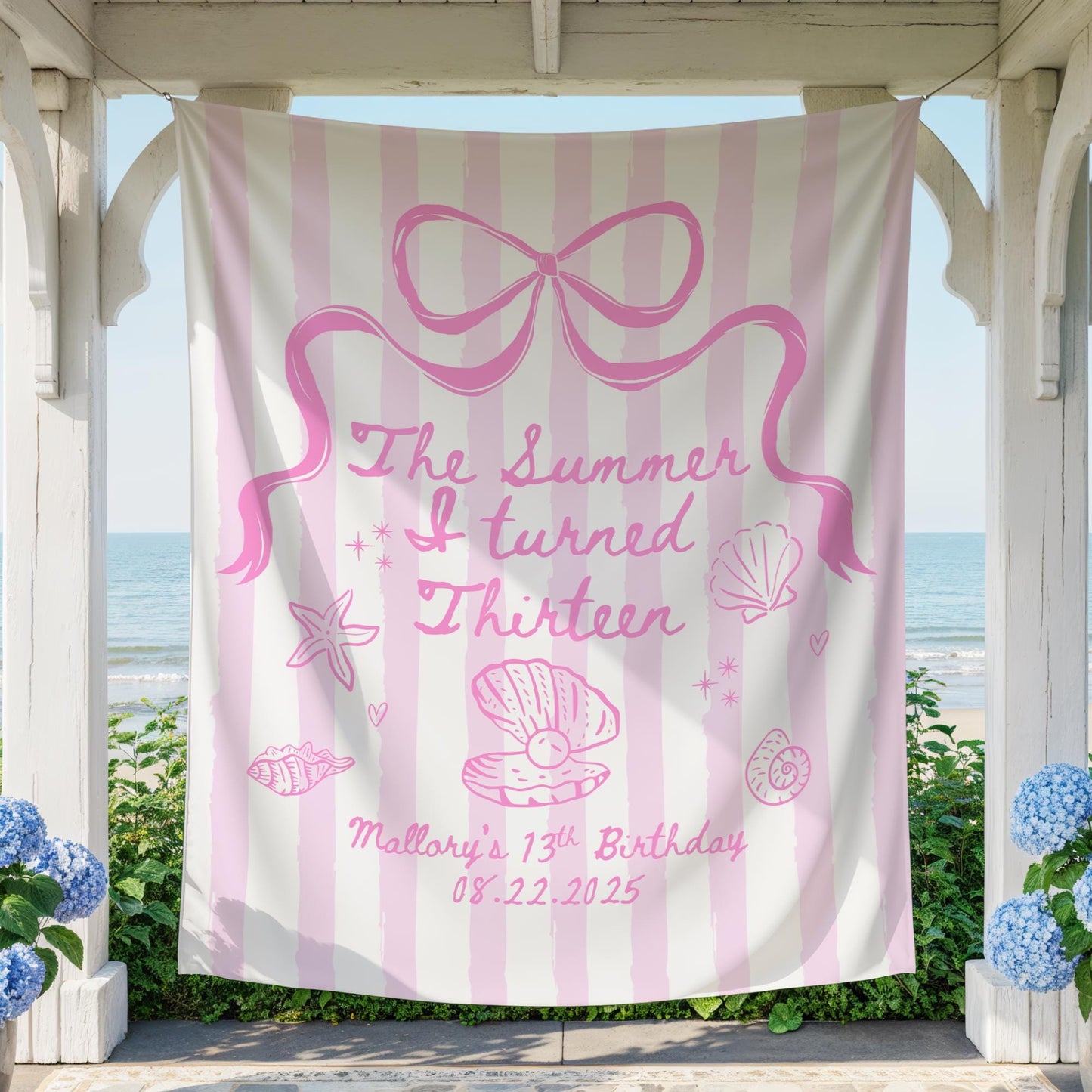 The Summer I Turned Birthday Banner, ANY AGE Custom Birthday Backdrop, The Summer I Turned Party, The Summer I Turned Birthday Decorations