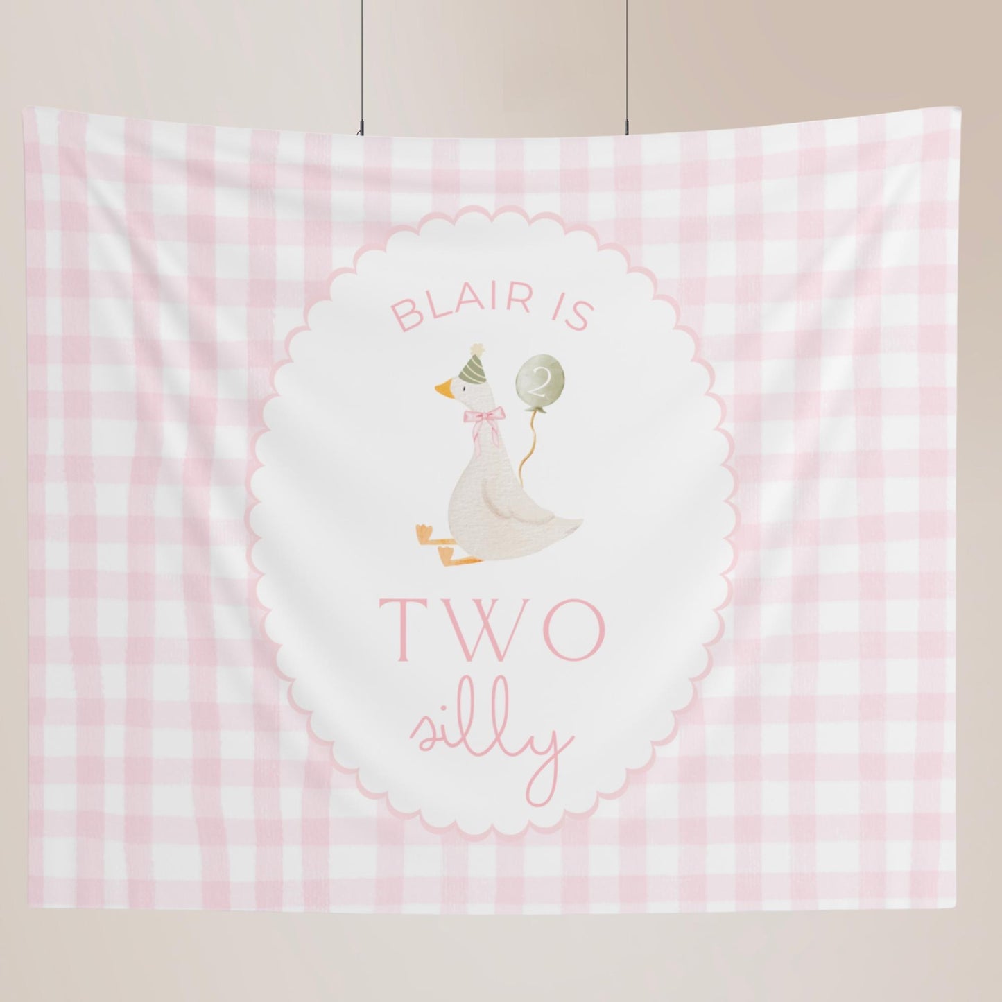 Two Silly Goose Birthday Personalized Banner 2nd Birthday Silly Goose Party Decor Photo Backdrop Goose Custom Banner Second Birthday Ideas