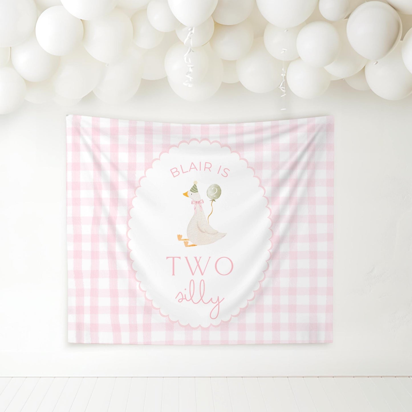 Two Silly Goose Birthday Personalized Banner 2nd Birthday Silly Goose Party Decor Photo Backdrop Goose Custom Banner Second Birthday Ideas
