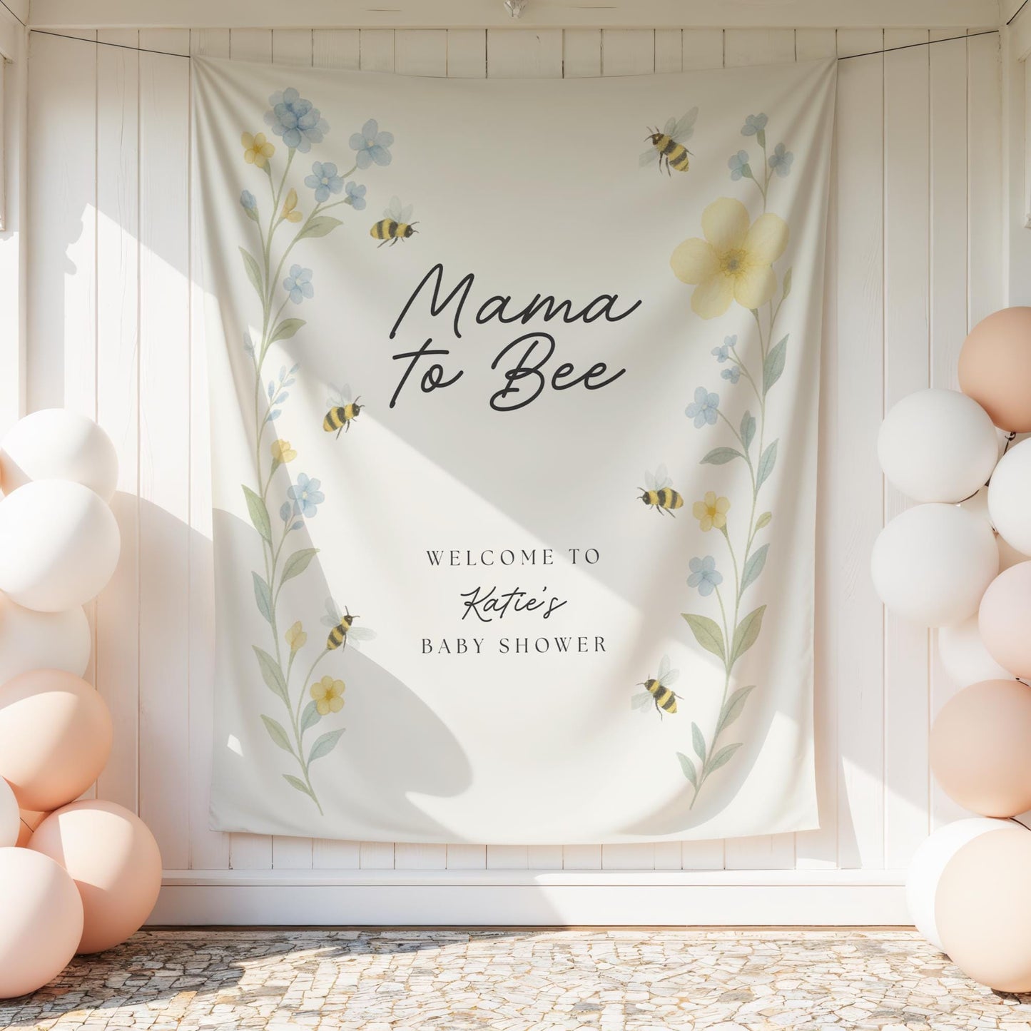 Mama to Bee Baby Shower Banner, Bee Themed Decorations, Honeycomb Garland, Gender Reveal Party Supplies