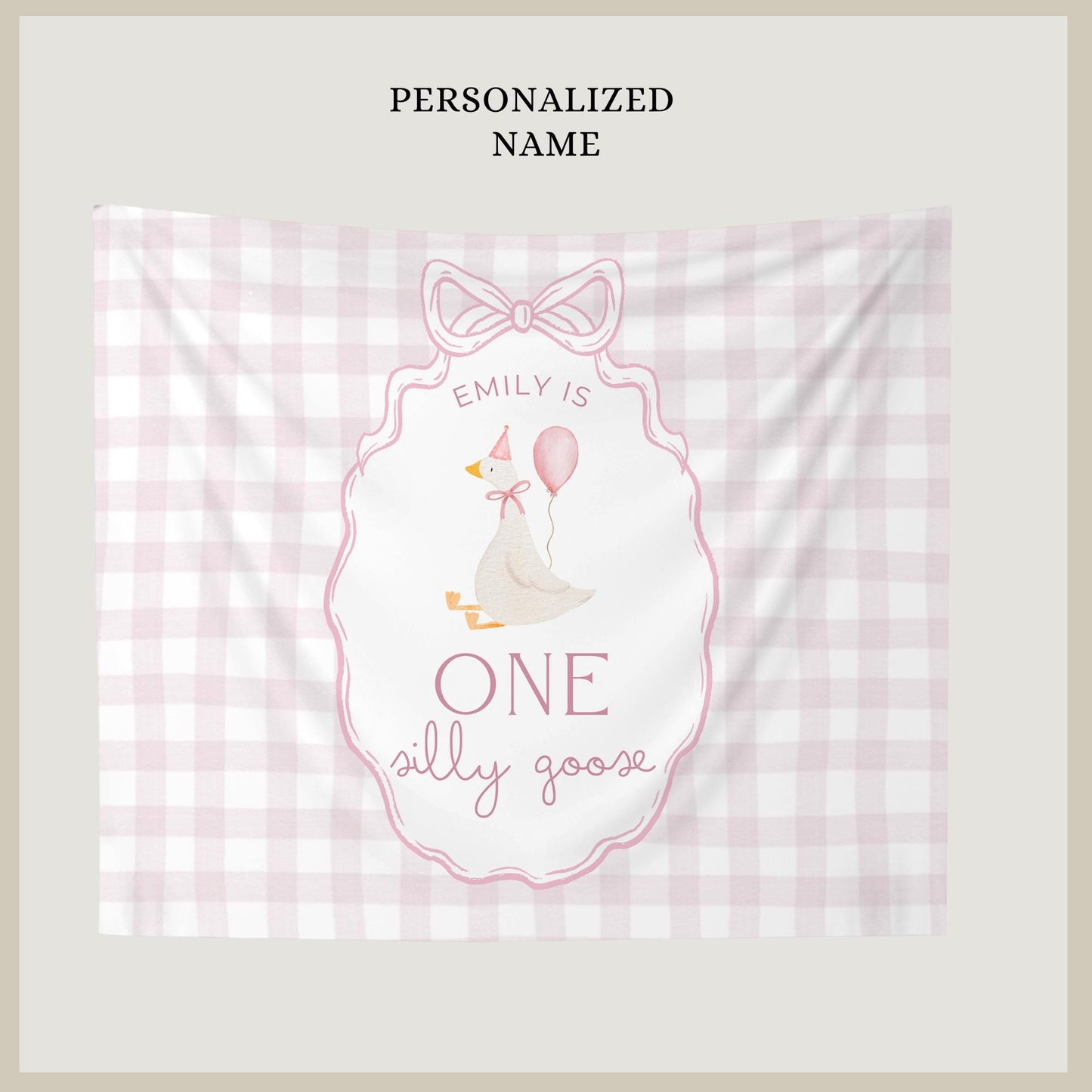 One Silly Goose Birthday Personalized Banner 1st Birthday Silly Goose Party Decor Photo Backdrop Goose Custom Banner First Birthday Ideas