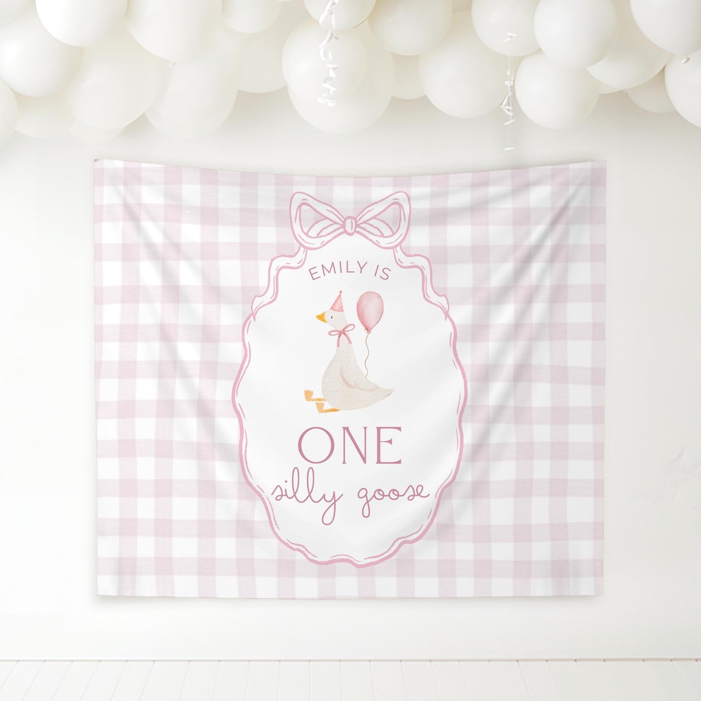 One Silly Goose Birthday Personalized Banner 1st Birthday Silly Goose Party Decor Photo Backdrop Goose Custom Banner First Birthday Ideas