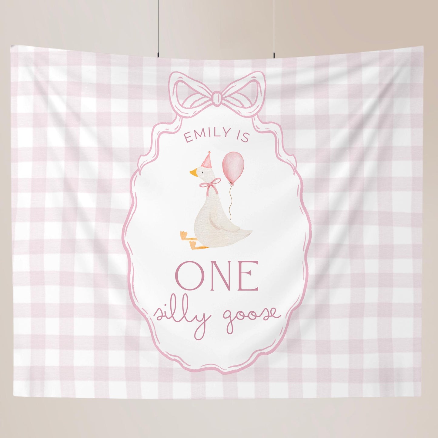 One Silly Goose Birthday Personalized Banner 1st Birthday Silly Goose Party Decor Photo Backdrop Goose Custom Banner First Birthday Ideas