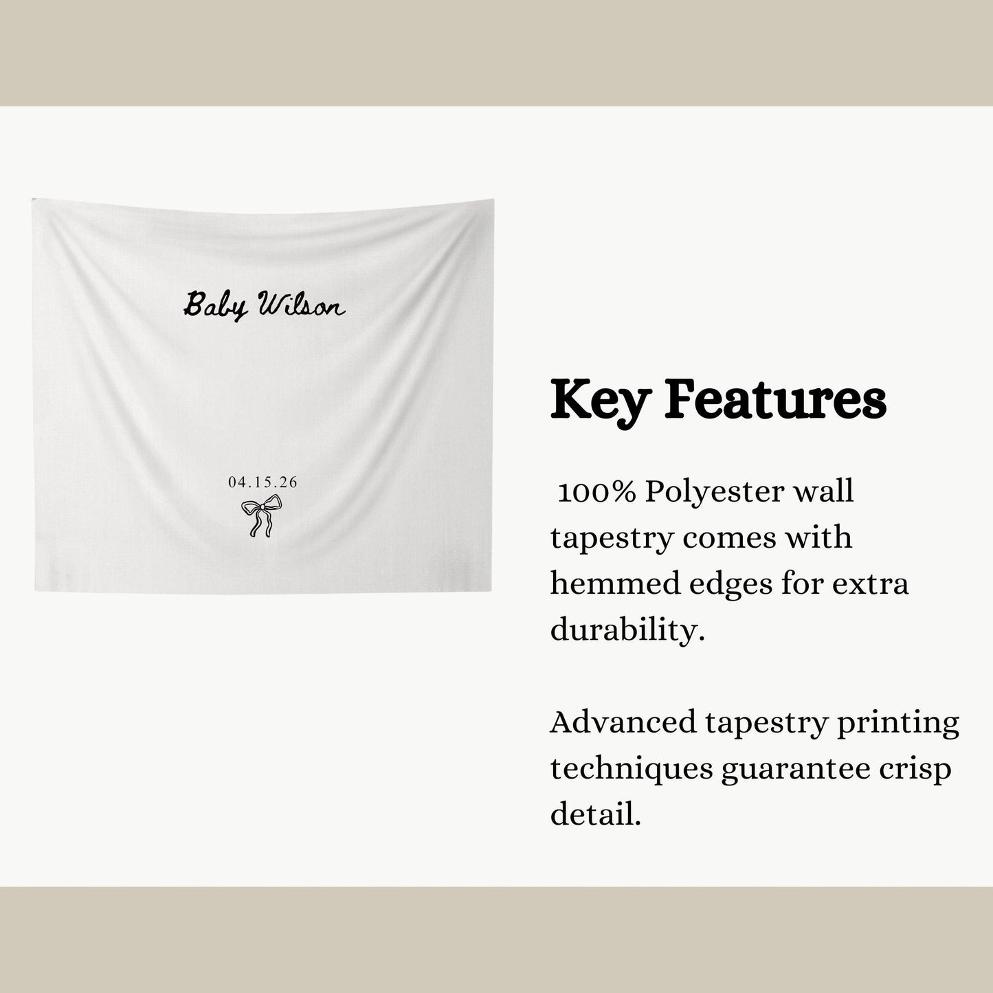 Baby Shower Banner, Elegant Fabric Minimalist Sign, Custom Welcome Decor, Personalized Baby Shower Backdrop