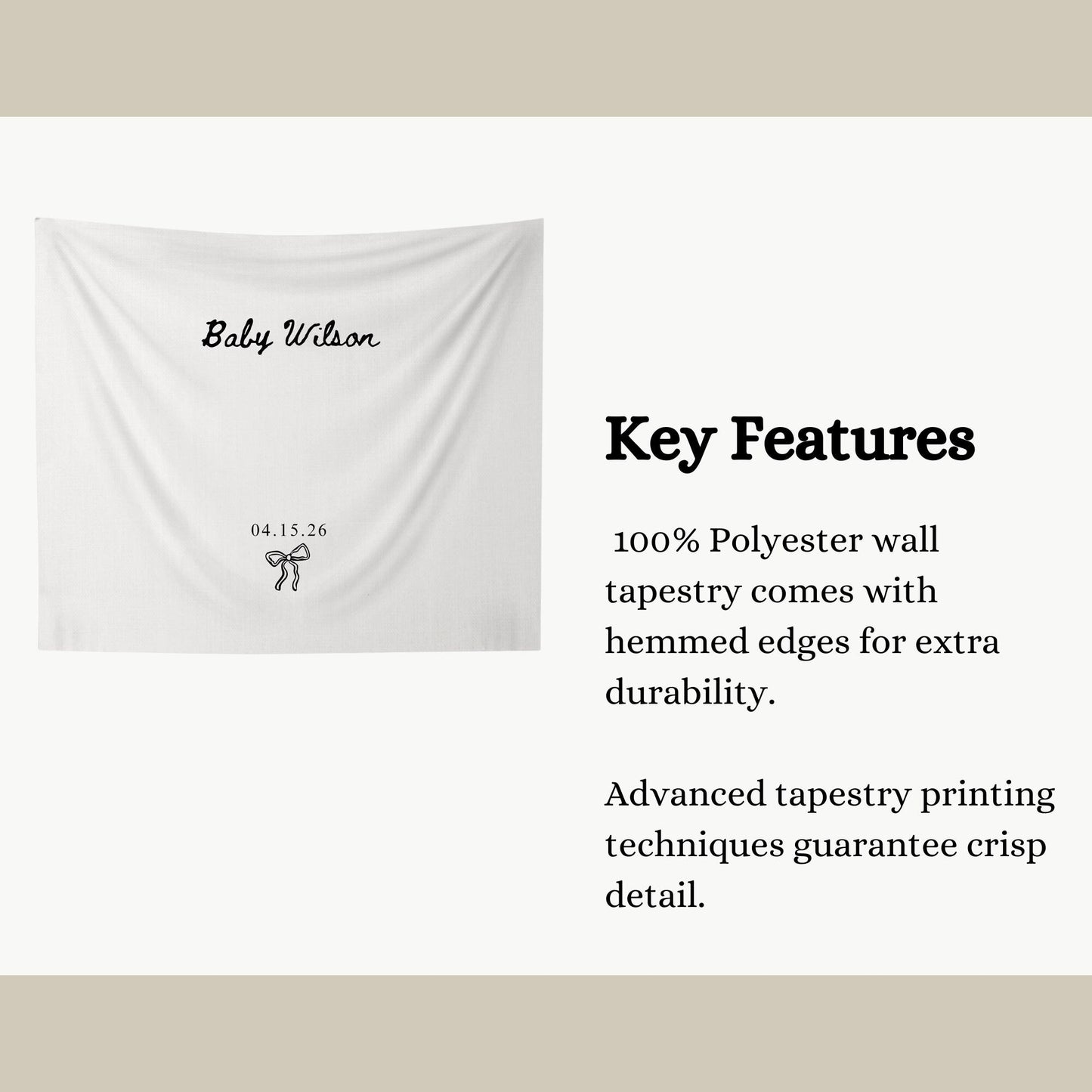 Baby Shower Banner, Elegant Fabric Minimalist Sign, Custom Welcome Decor, Personalized Baby Shower Backdrop