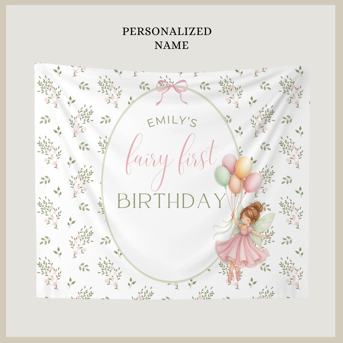 Fairy First Birthday Banner, Customizable Party Decorations, Enchanted Garden Theme, Whimsical Birthday Ideas
