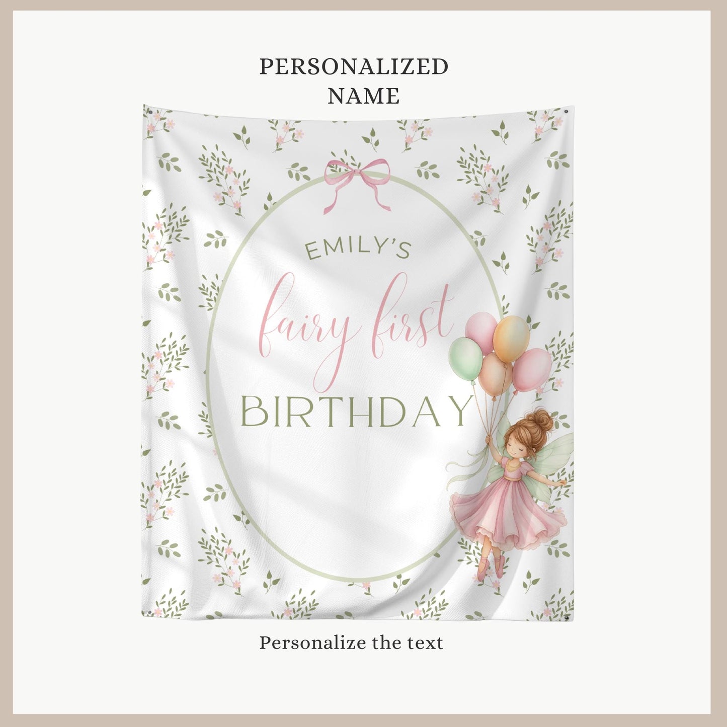 Fairy First Birthday Banner, Customizable Party Decorations, Enchanted Garden Theme, Whimsical Birthday Ideas