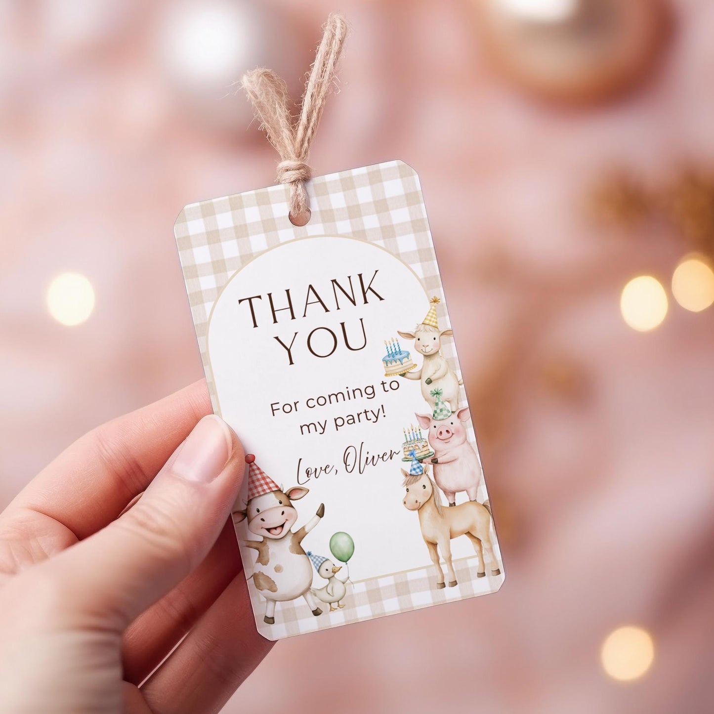 Barnyard Birthday, Farm Thank You Tag, Farm Animals Party, Farm Birthday Tag, Instant Download, Printable Favor Tags, Farm Birthday Party, Barnyard Animals, Birthday Favor Tag, Editable Favor Tag, Farm Party Favor Tag, Farm Animal Birthday, Farm Animal Gift Tag