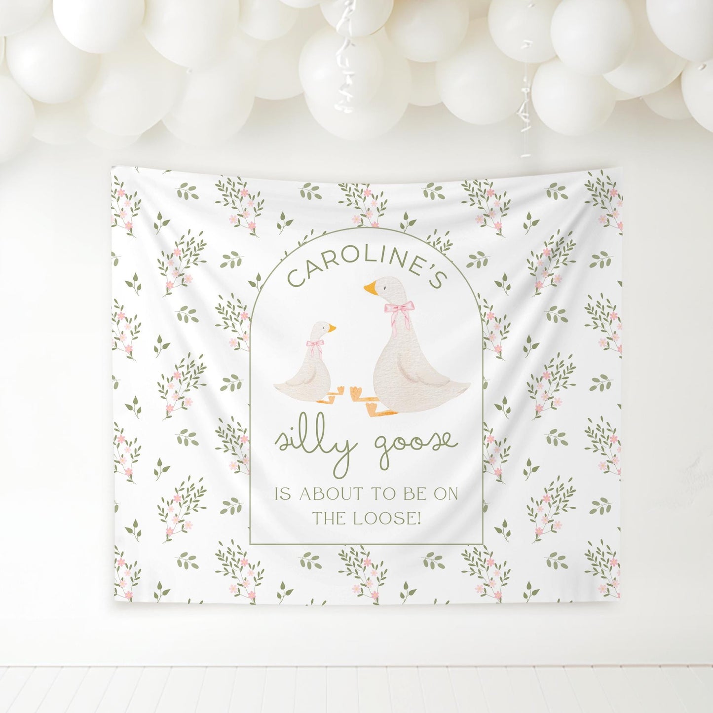 Silly Goose Baby Shower Banner, Delightful Goose Theme Decor, Baby Shower Backdrop, Festive Party Sign