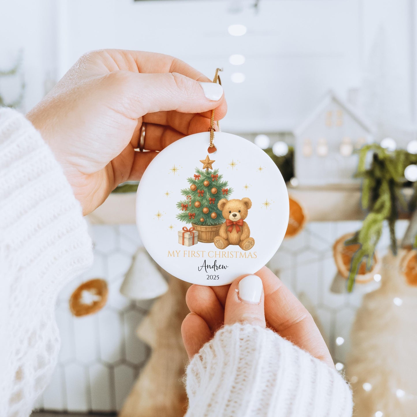 Babys First Christmas Ornament, Unique Personalized Baby Gift, Newborn Keepsake, Holiday Decoration, Baby Keepsake