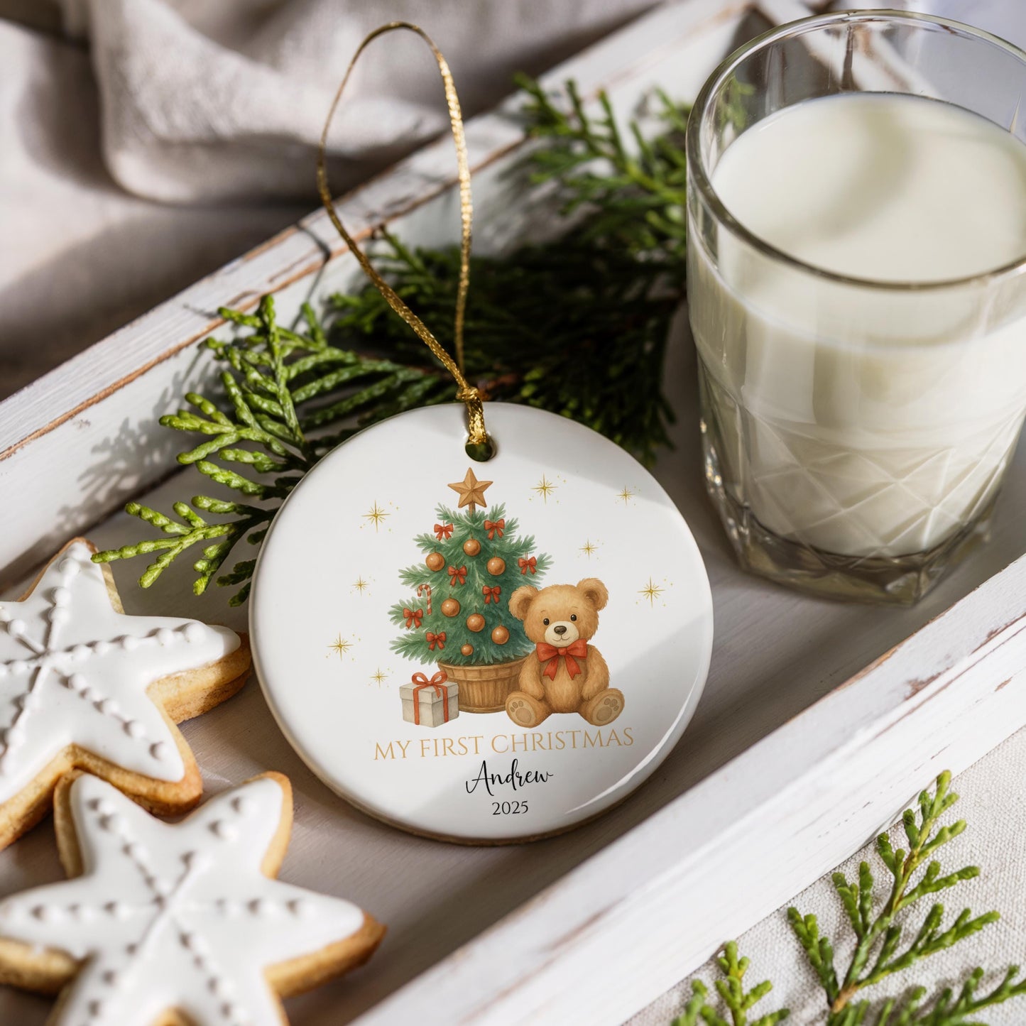 Babys First Christmas Ornament, Unique Personalized Baby Keepsake, Newborn Gift, Holiday Decoration, Baby Gift