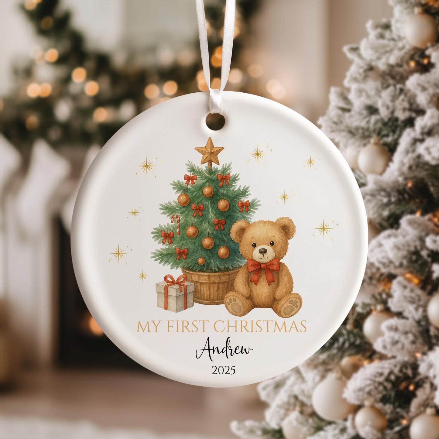 Babys First Christmas Ornament, Personalized Baby Keepsake, Newborn Gift, Unique Holiday Decoration, Baby Gift