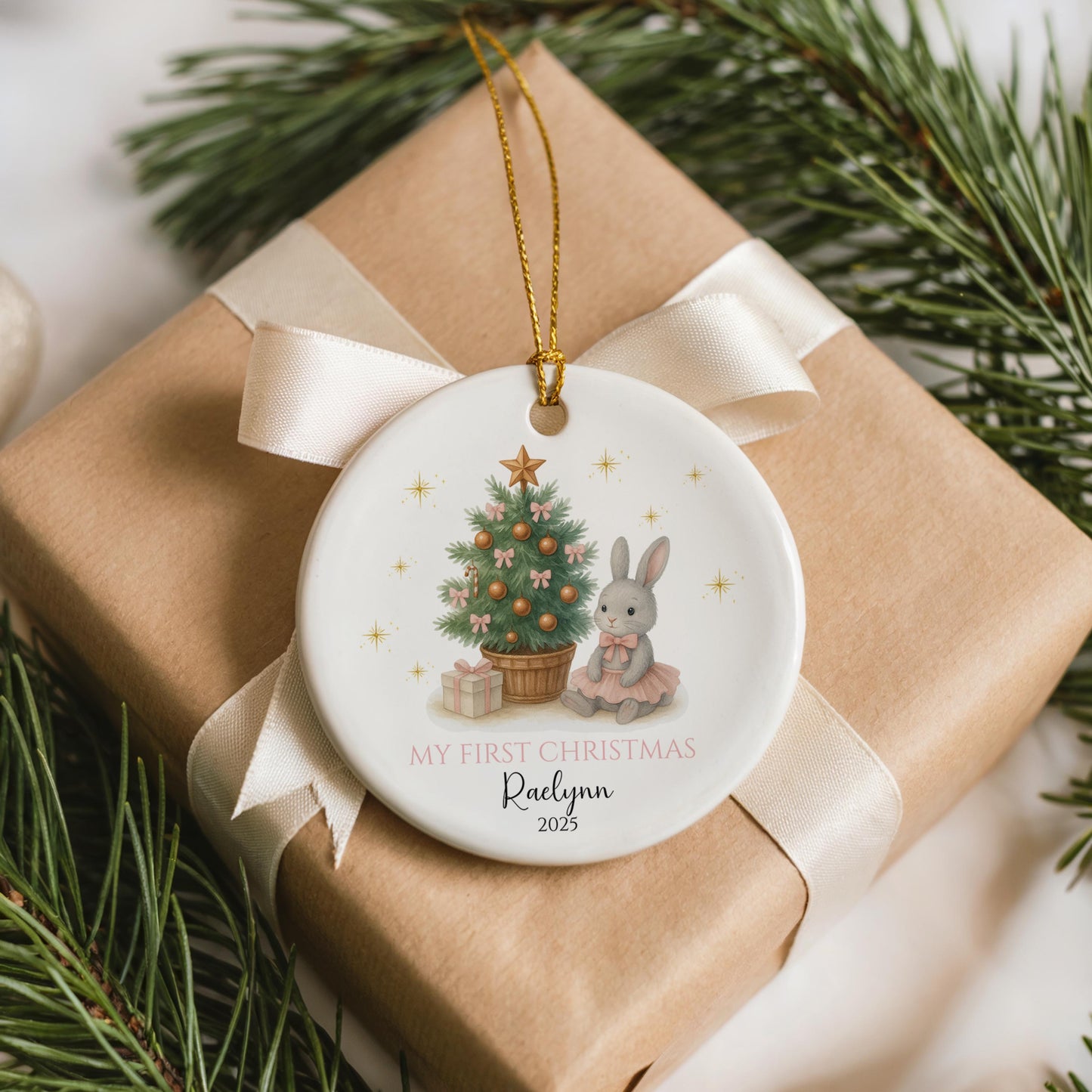 Babys First Christmas Ornament, Personalized Baby Keepsake, Newborn Gift, Unique Holiday Decoration, Baby Gift
