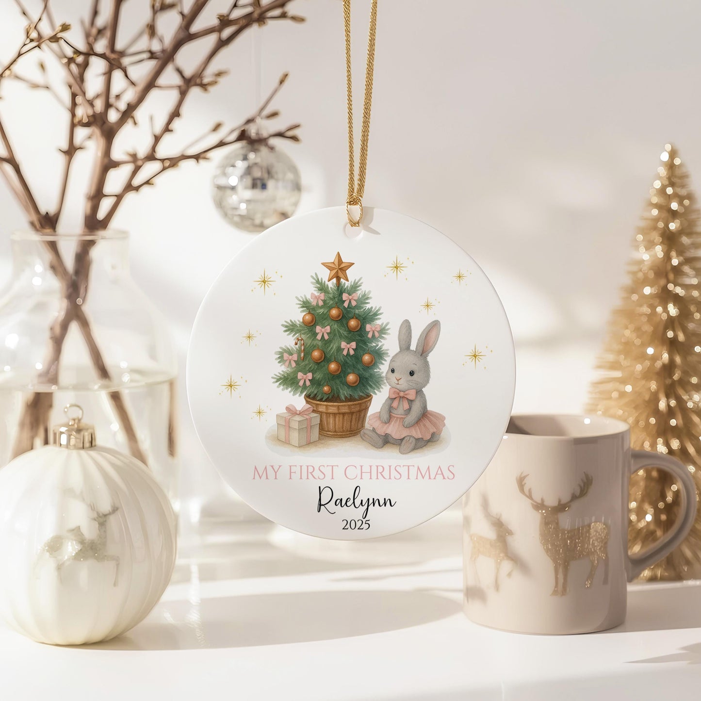 Babys First Christmas Ornament, Custom Baby Keepsake, Personalized Holiday Gift, Newborn Decoration, Baby Gift