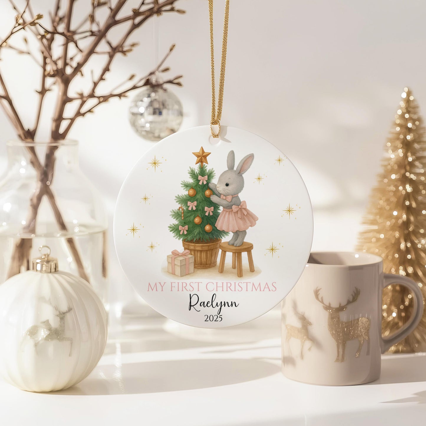 Baby Girl First Christmas Ornament Personalized Baby Christmas Ornament Baby's First Christmas Custom Baby Ornament Christmas Keepsake