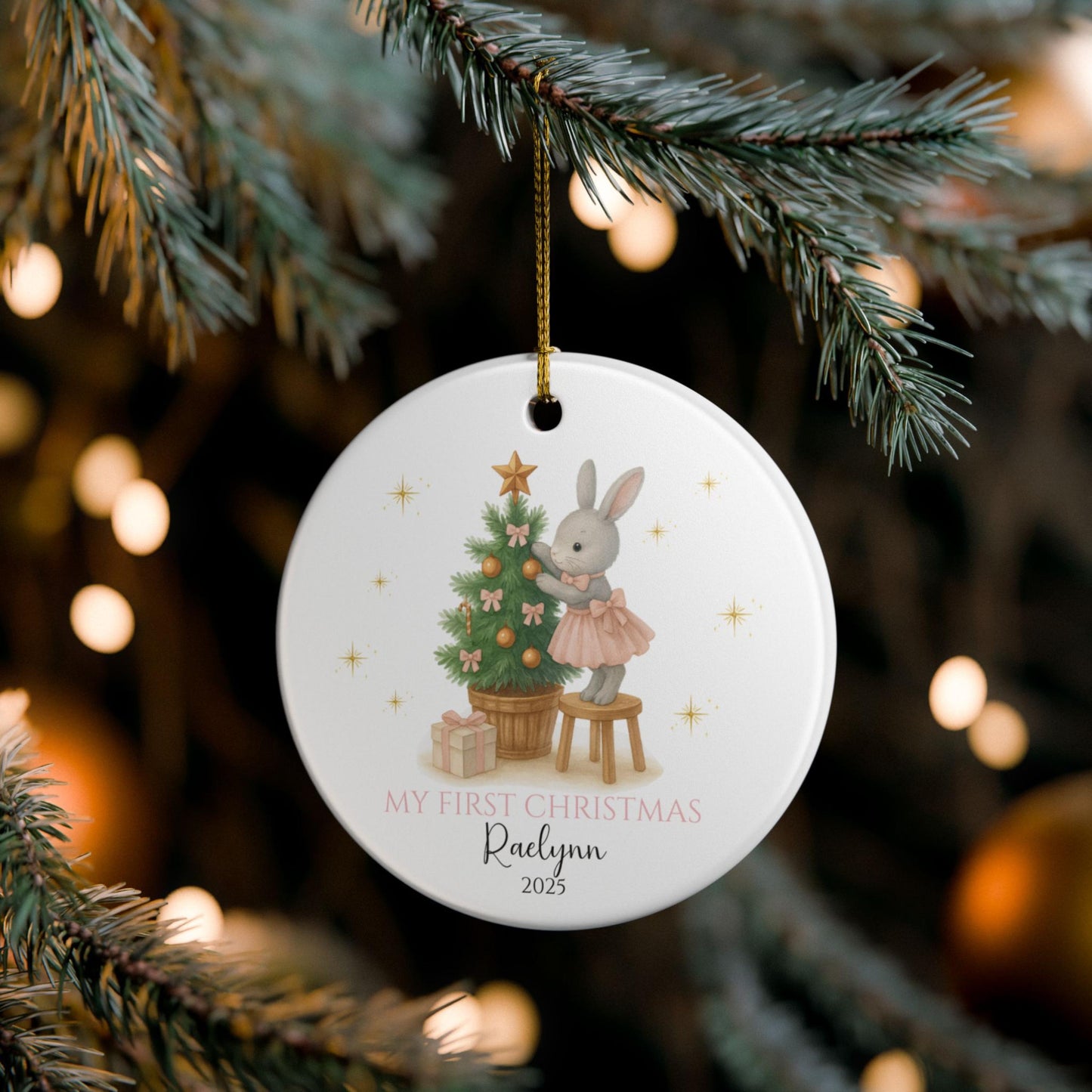 Baby Girl First Christmas Ornament Personalized Baby Christmas Ornament Baby's First Christmas Custom Baby Ornament Christmas Keepsake