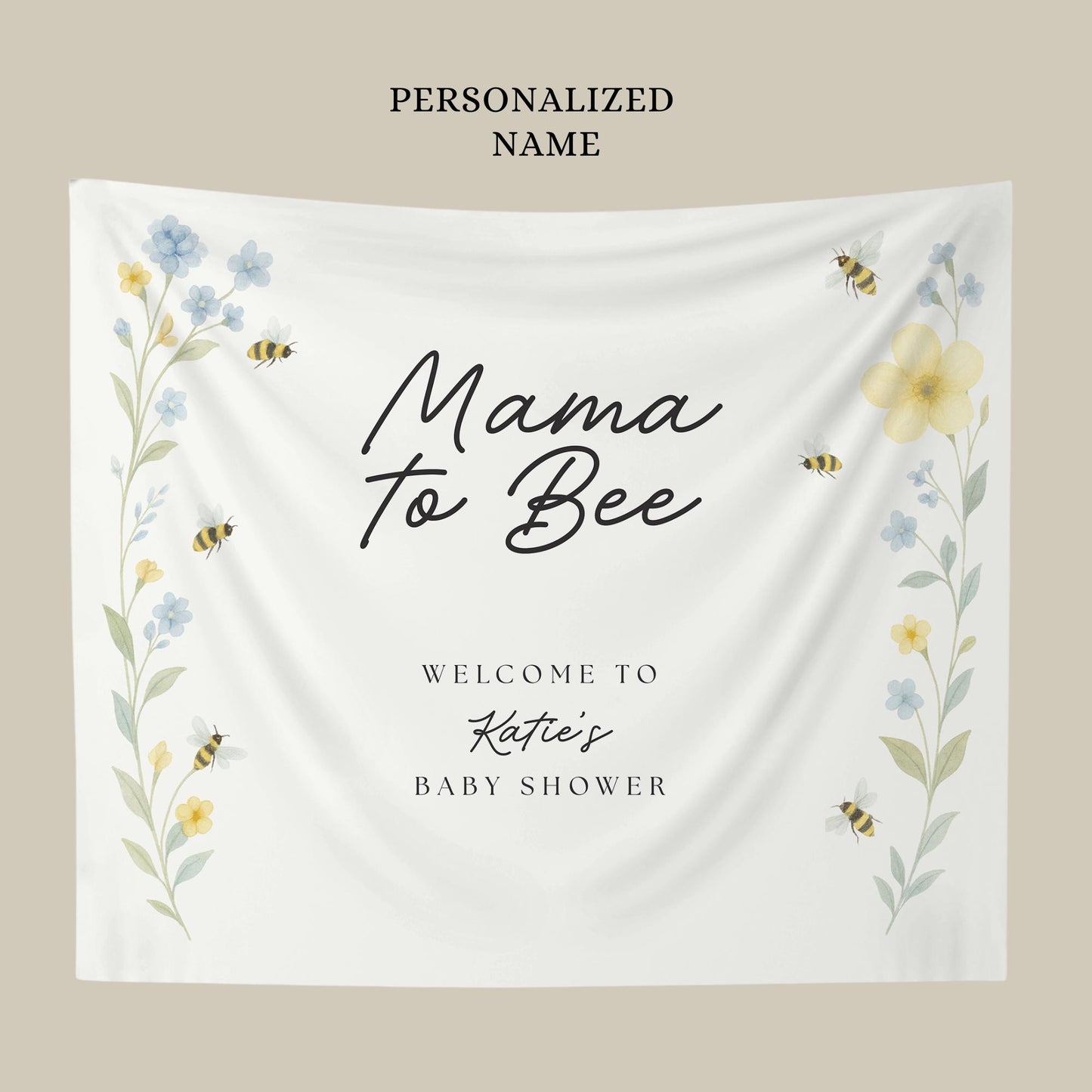 Mama to Bee Baby Shower Banner Honeycomb Decor Bee Theme Party Decorations Gender Reveal Banner Floral Bee Decor Bee Baby Shower Sign