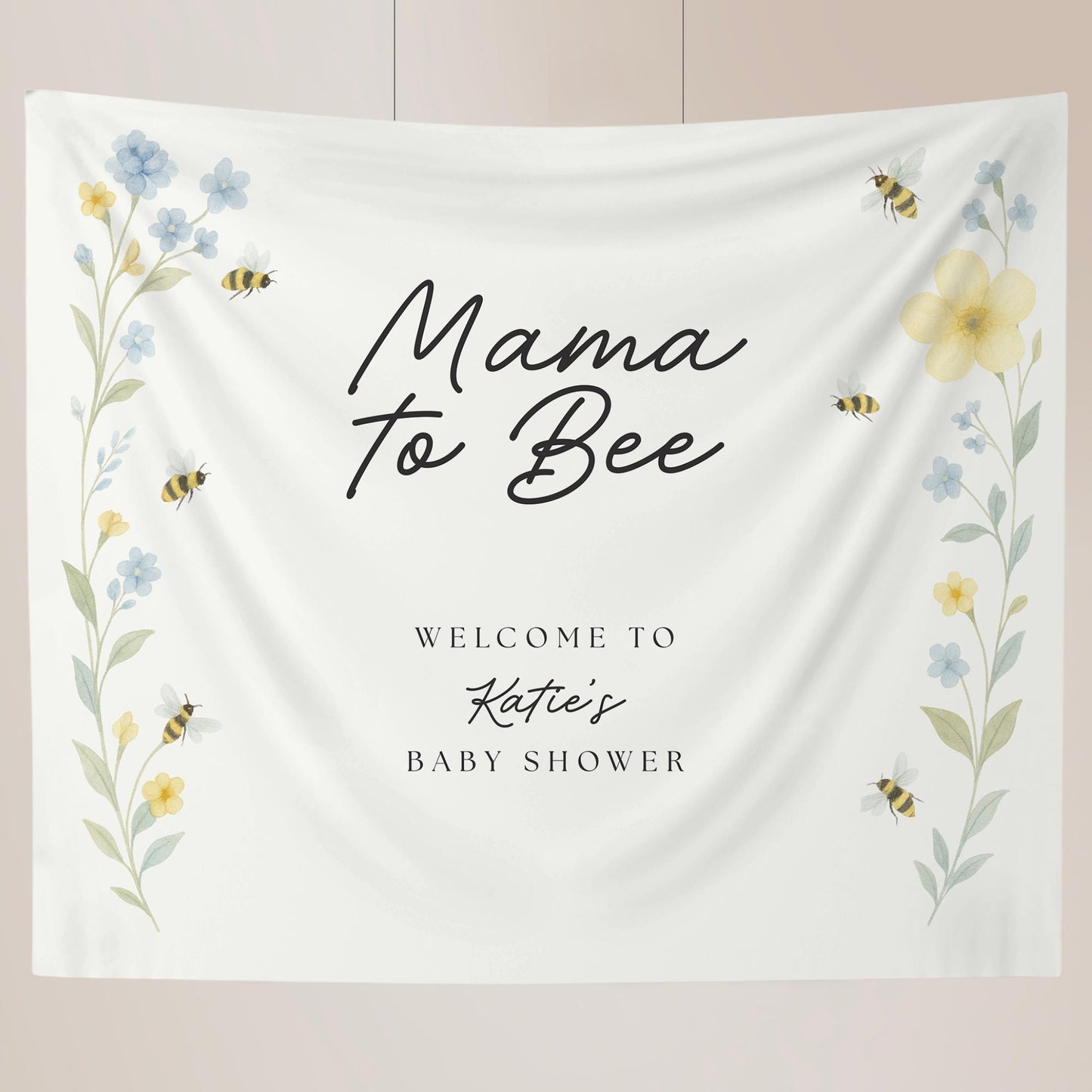 Mama to Bee Baby Shower Banner Honeycomb Decor Bee Theme Party Decorations Gender Reveal Banner Floral Bee Decor Bee Baby Shower Sign