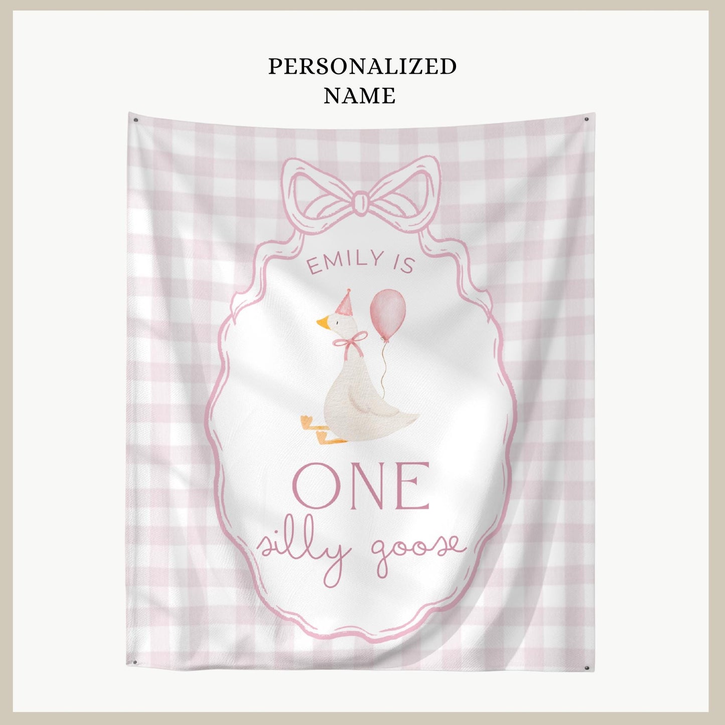 One Silly Goose Birthday Personalized Banner 1st Birthday Silly Goose Party Decor Photo Backdrop Goose Custom Banner First Birthday Ideas