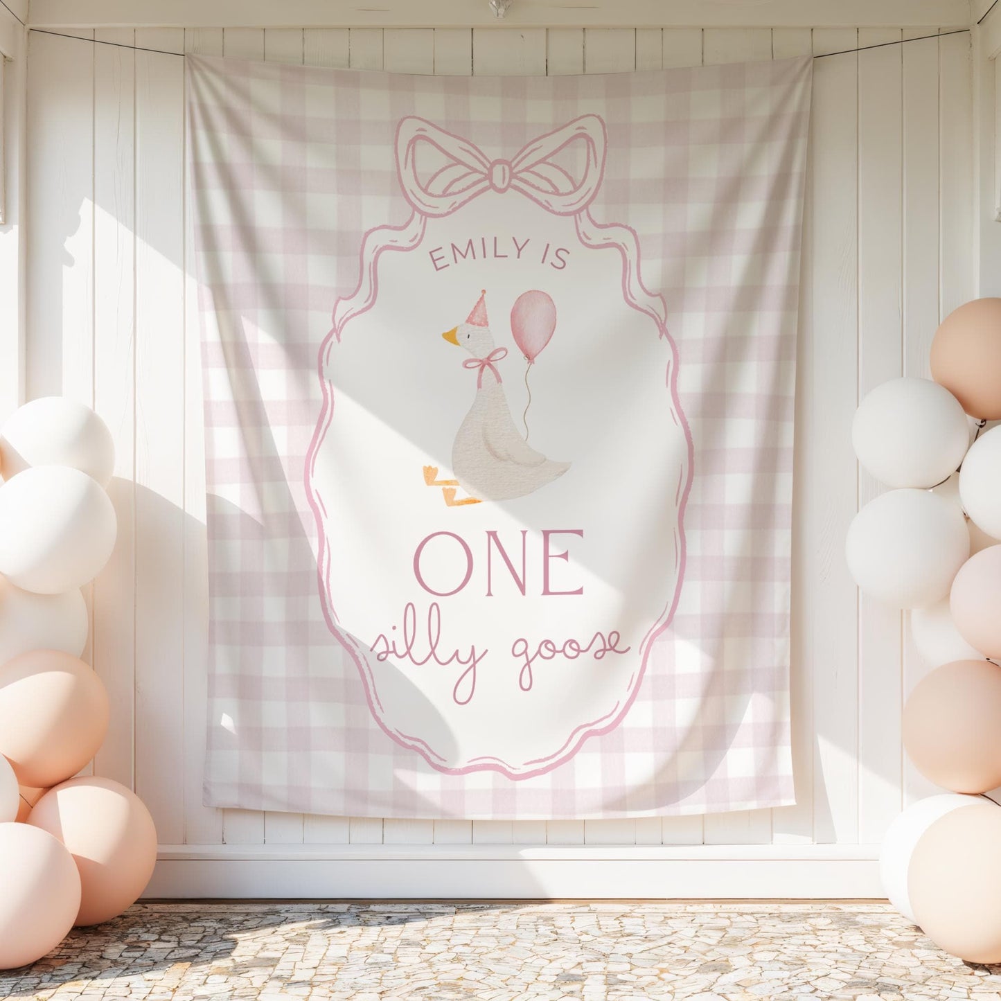 One Silly Goose Birthday Personalized Banner 1st Birthday Silly Goose Party Decor Photo Backdrop Goose Custom Banner First Birthday Ideas