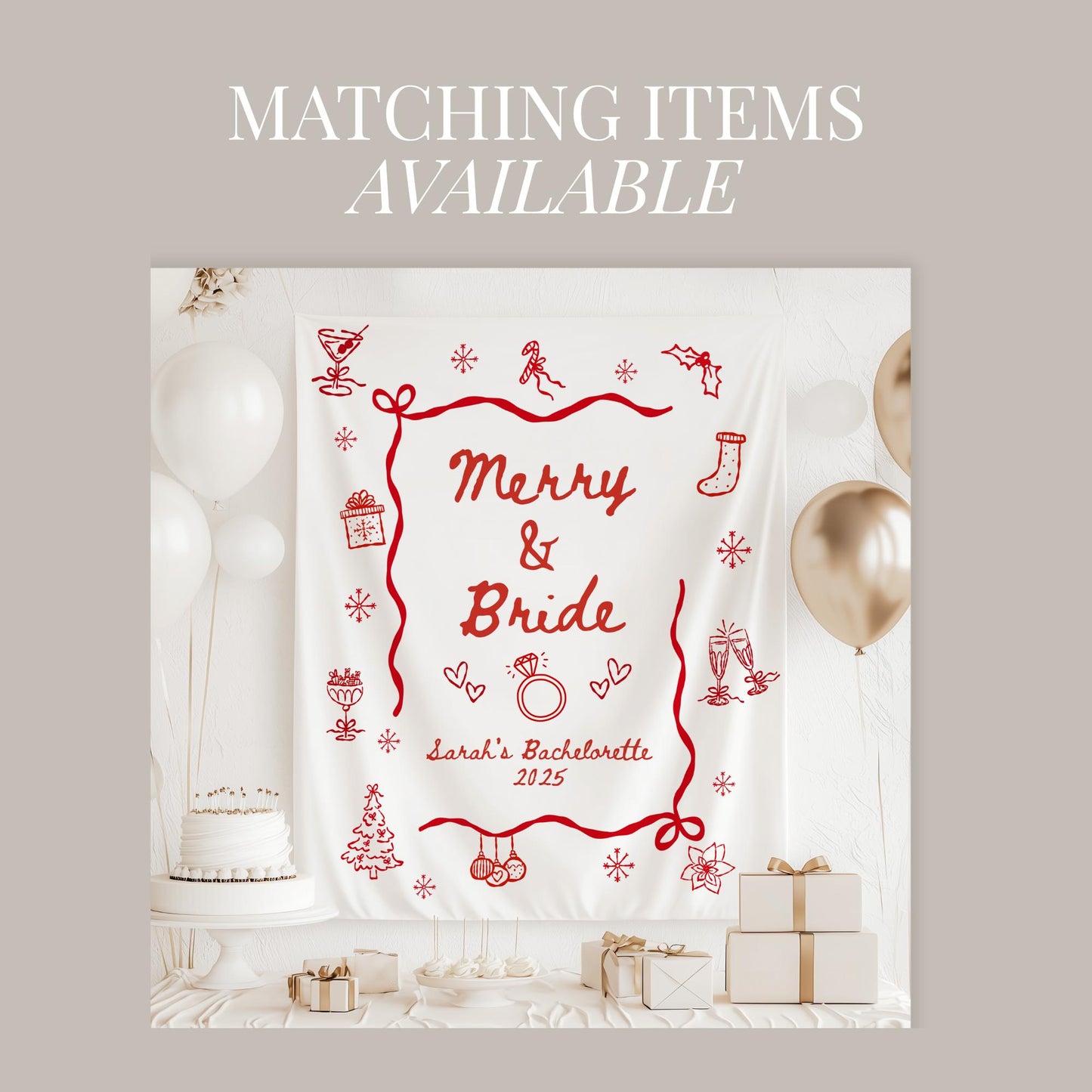 Merry and Bride Bachelorette Invitation Template Editable Christmas Bridal Shower Invite Christmas Party Itinerary Christmas Party Ideas