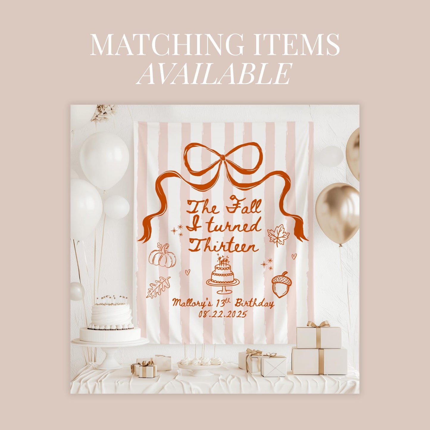 The Fall I turned 13 Birthday Invitation Any Age Custom Party Invite Autumn Birthday Template Teen Girl Party Supplies Pre teen Party Decor