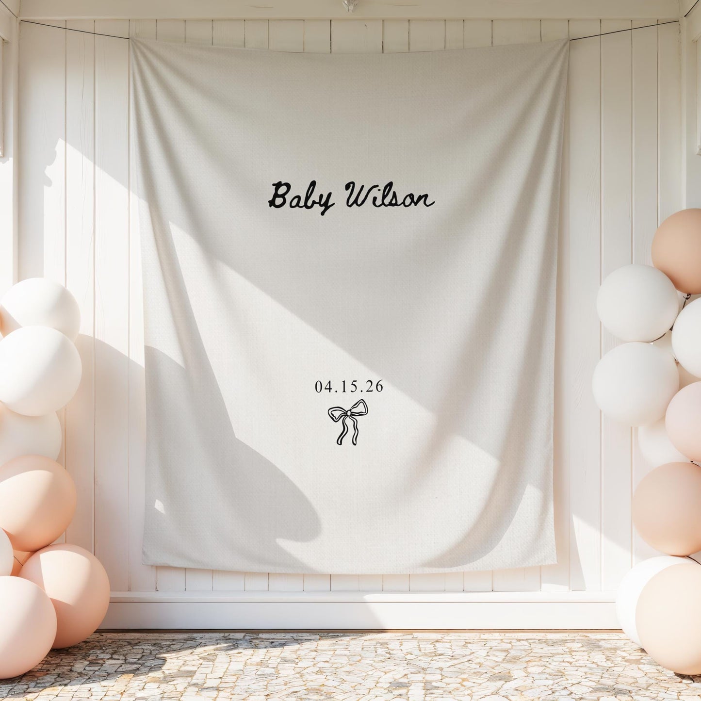 Baby Shower Banner, Minimalist Fabric Sign, Custom Welcome Decor, Personalized Baby Shower Decoration