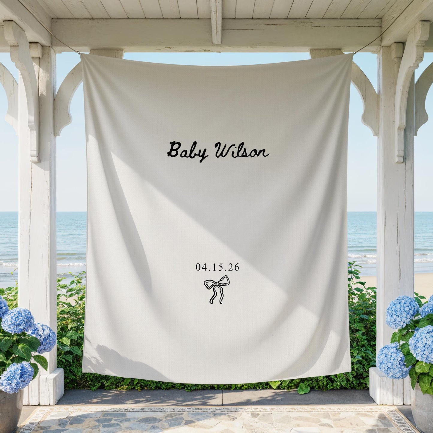 Baby Shower Banner, Personalized Fabric Minimalist Sign, Custom Welcome Decor, Elegant Baby Shower Decoration