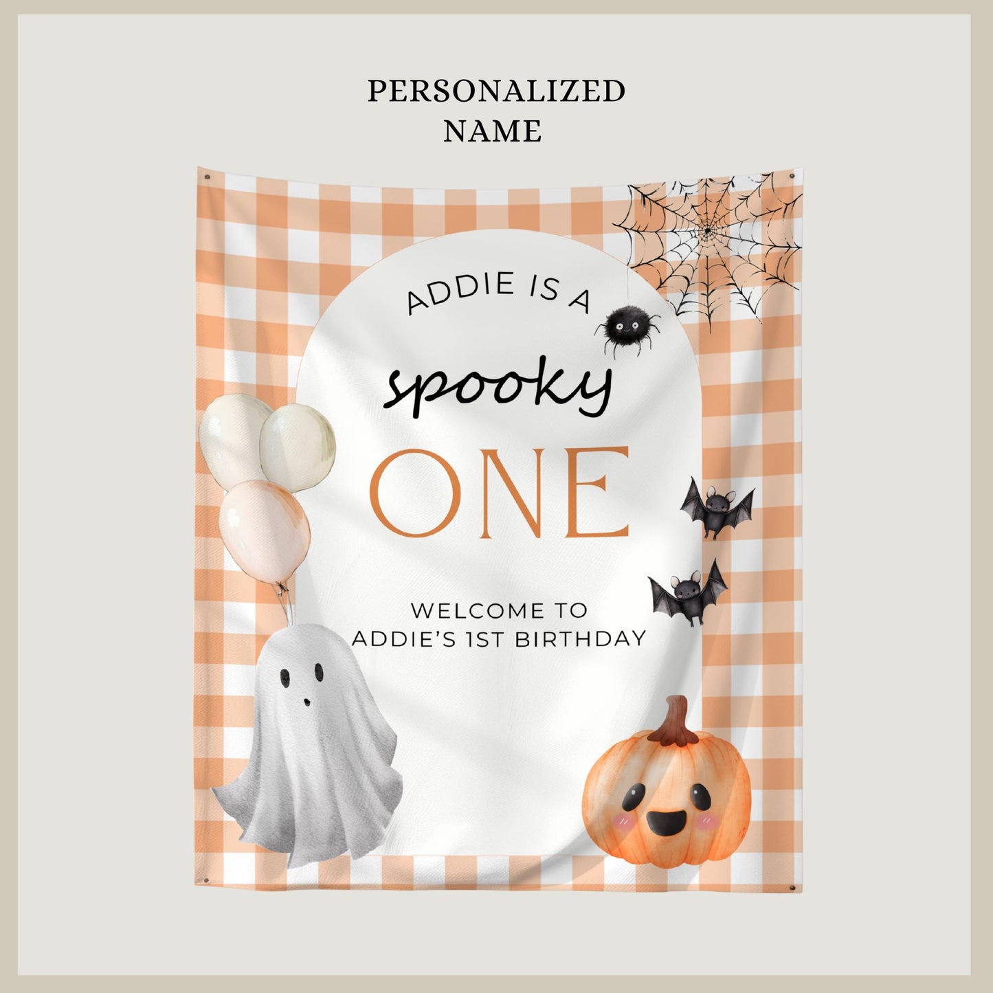 Spooky One Birthday Banner, Halloween First Birthday Decor, Cute Ghost High Chair Banner, Party Theme